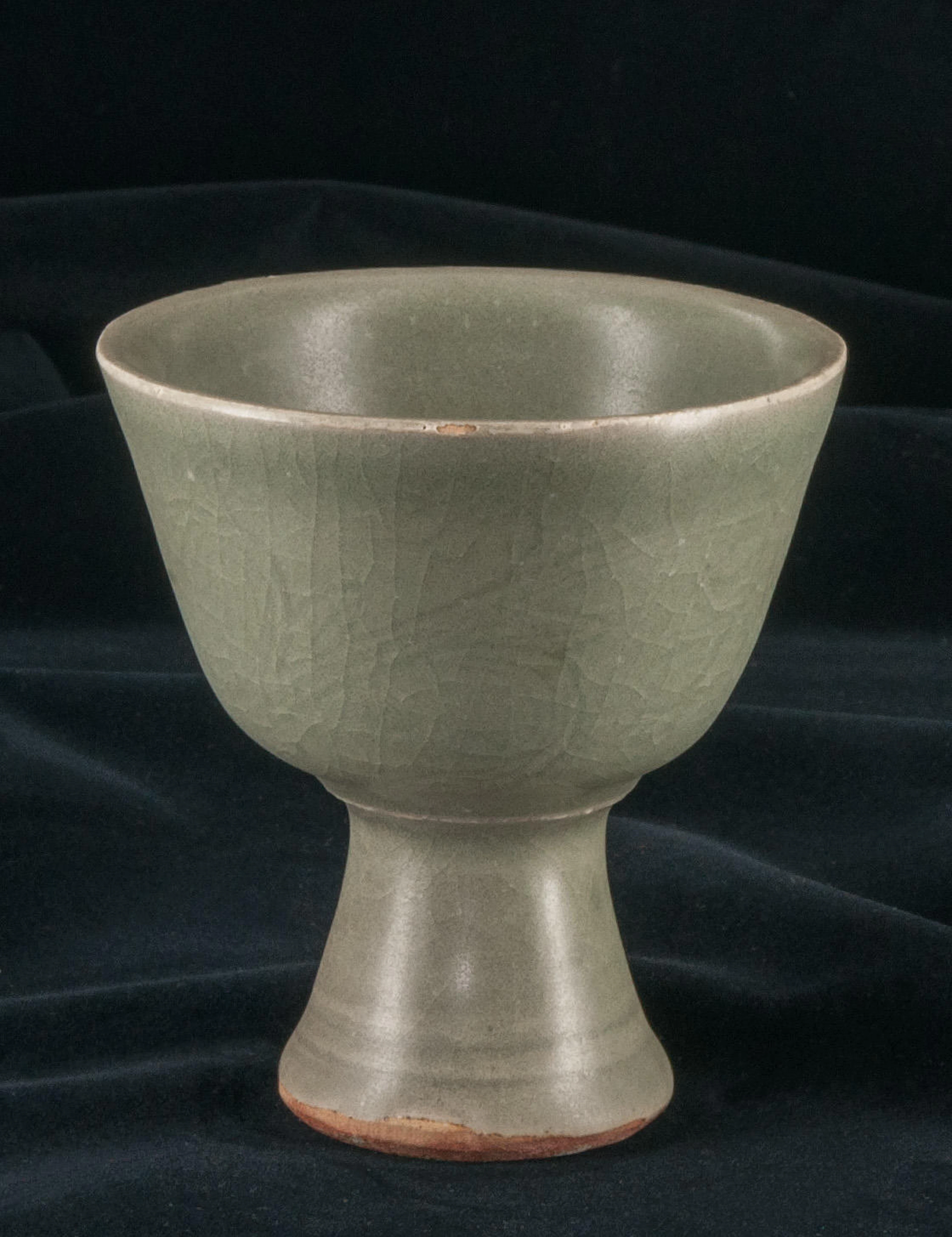 An attractive celadon glazed Stem cup