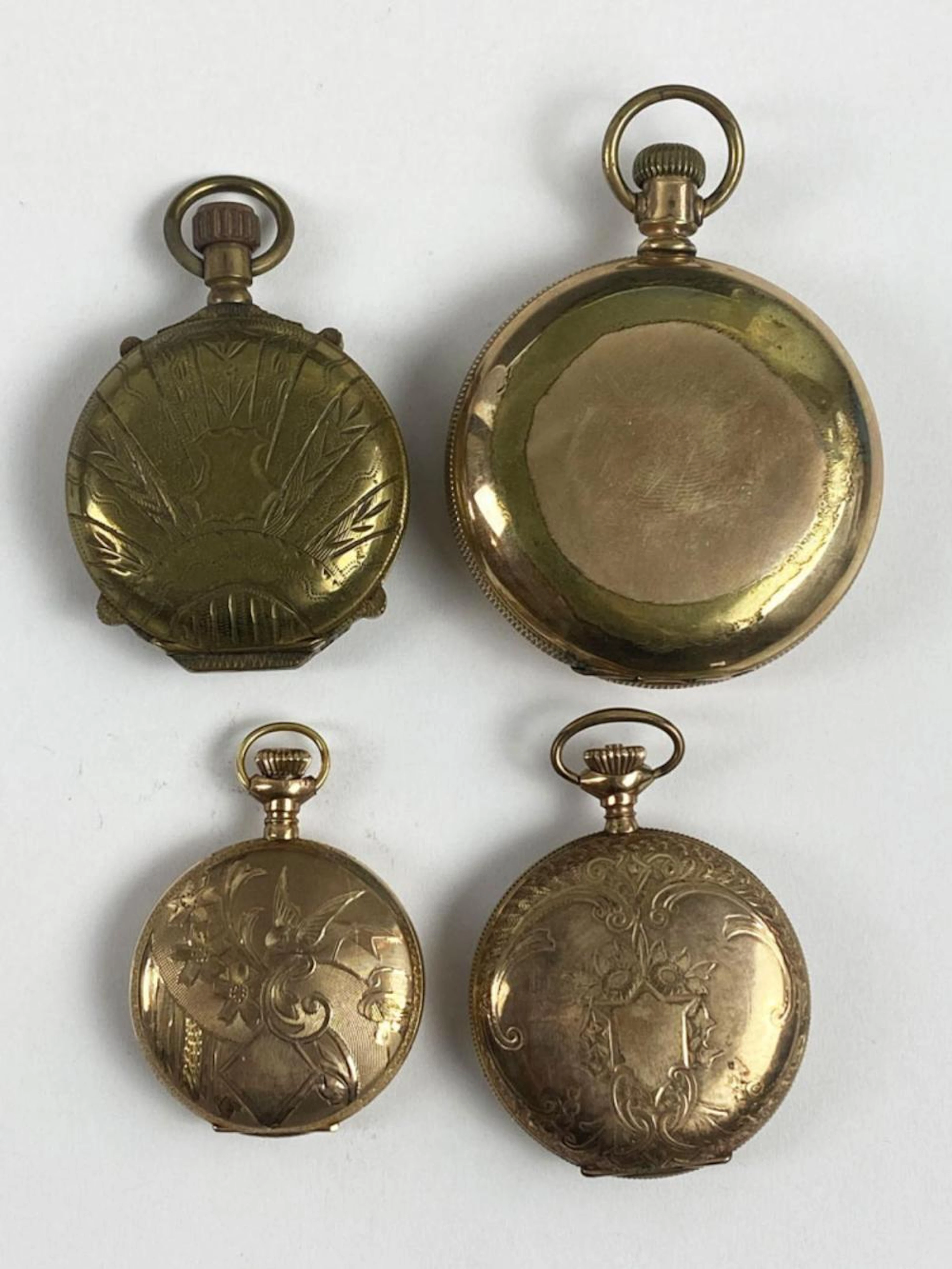 4 Hunter Case Pocket Watches ( Waltham Columbia )