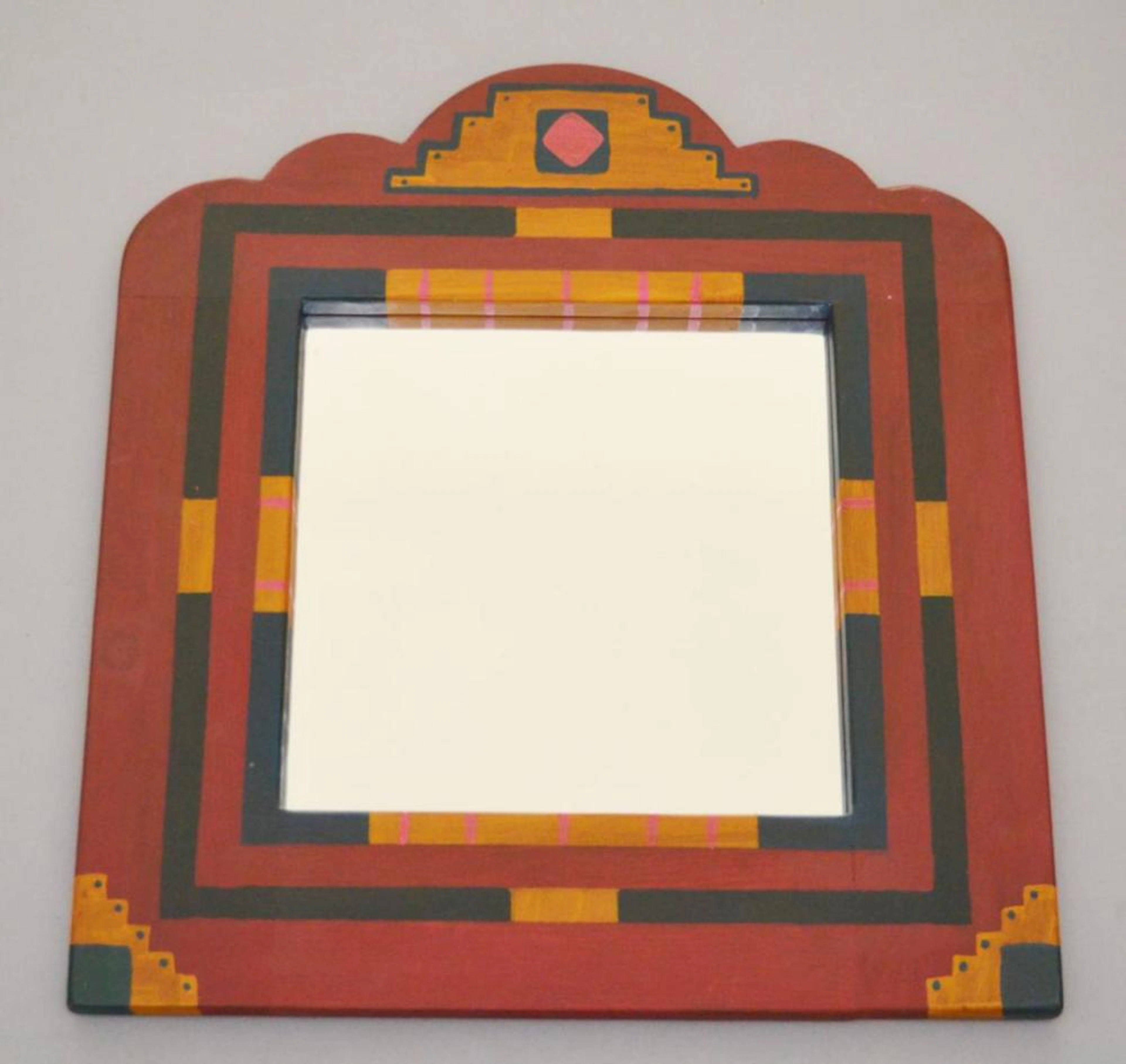 Small Decorative Painted Southwest Mirror