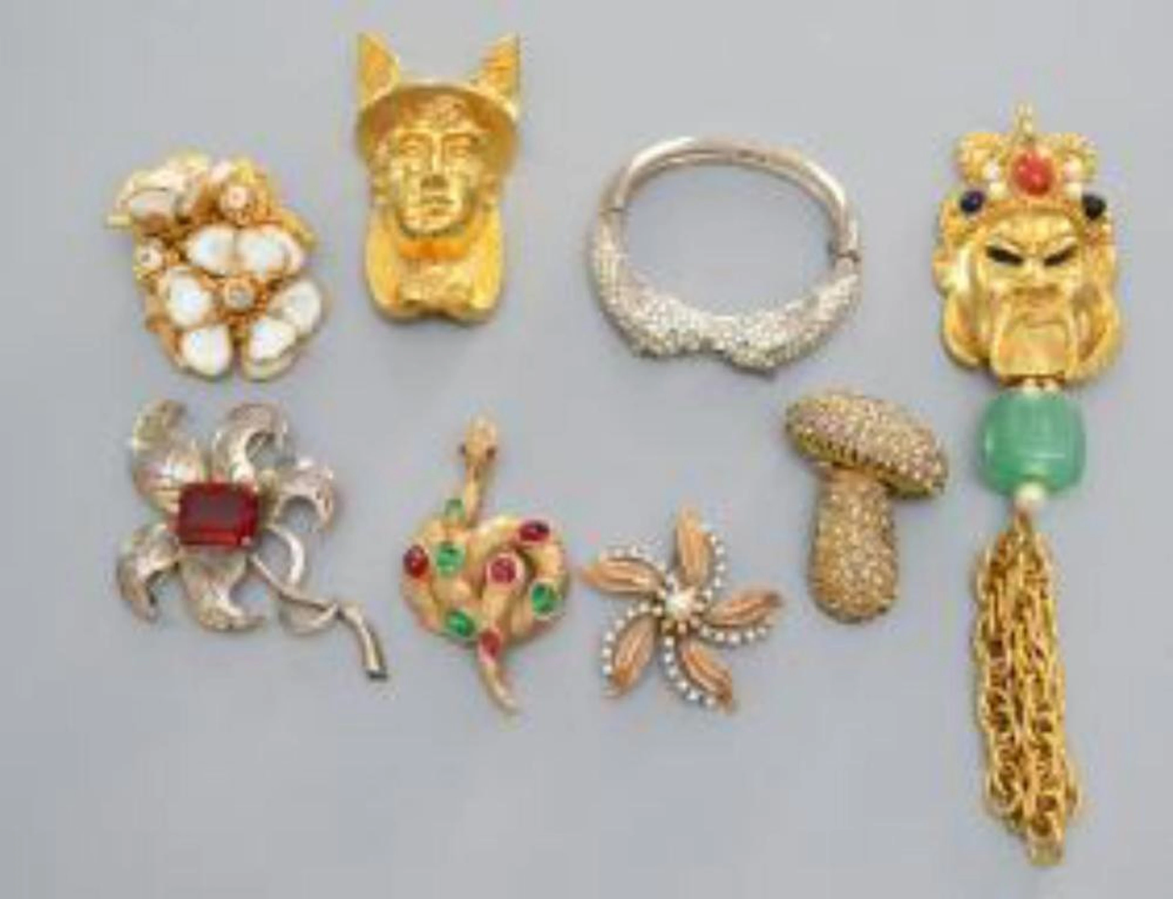 Group of Signed Costume Jewelry (Pins, Bracelet)