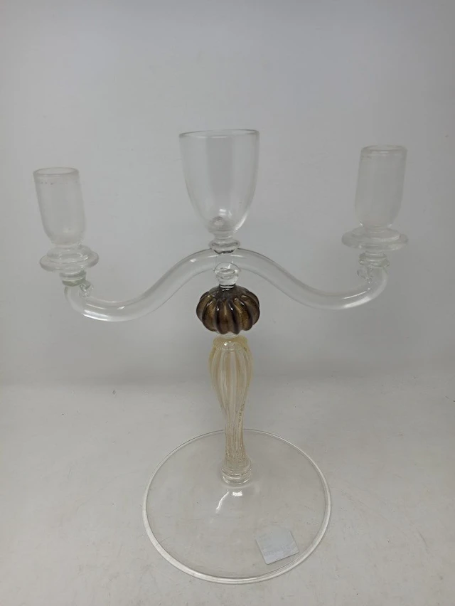 MURANO Chandelier à deux feux en verre soufflé... - Lot 190 - Rossini