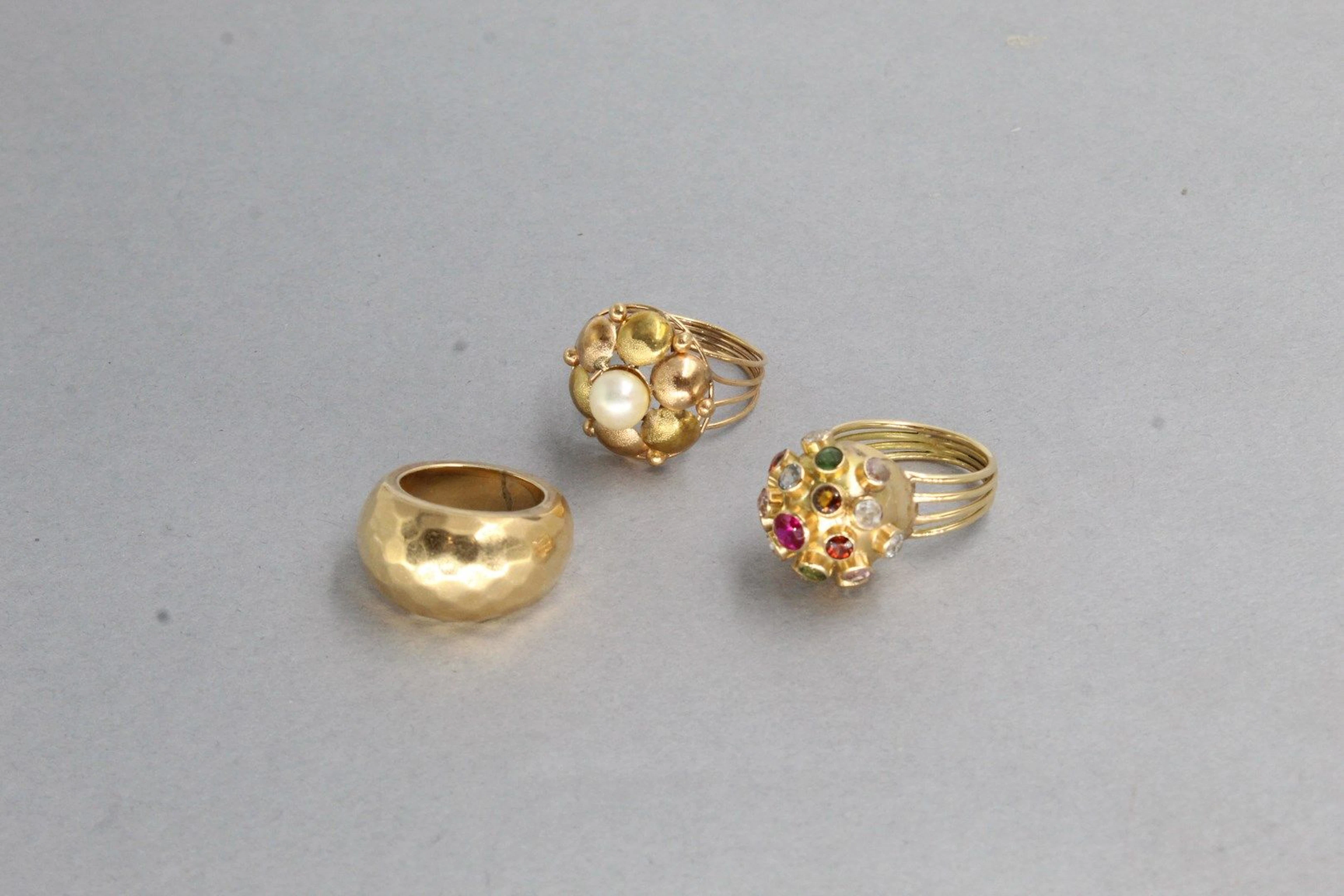 Lot d'or jaune 18k (750) comprenant trois... - Lot 252 - Rossini
