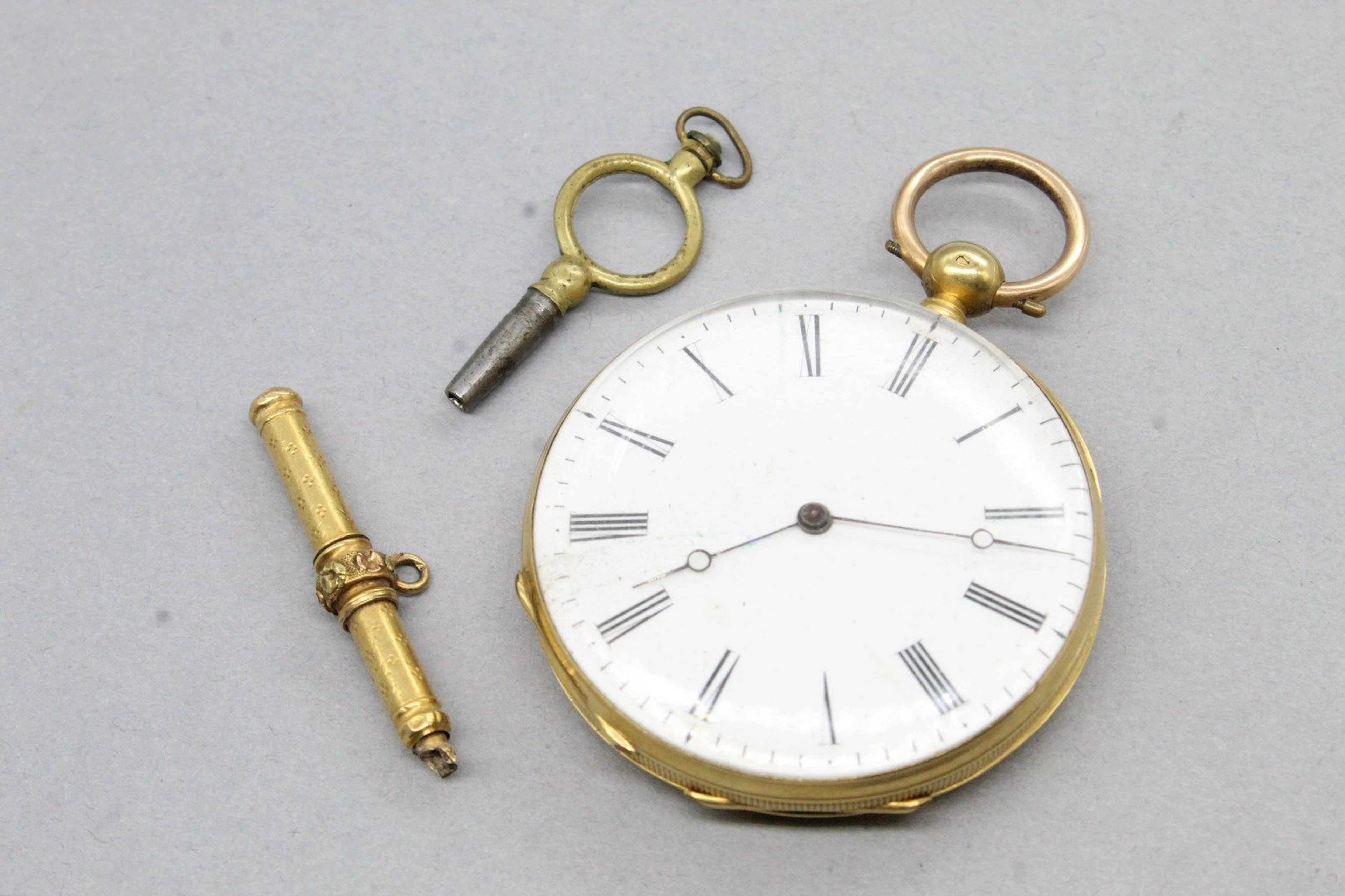 Montre de gousset à clé en or jaune 18k (750),... - Lot 534 - Rossini