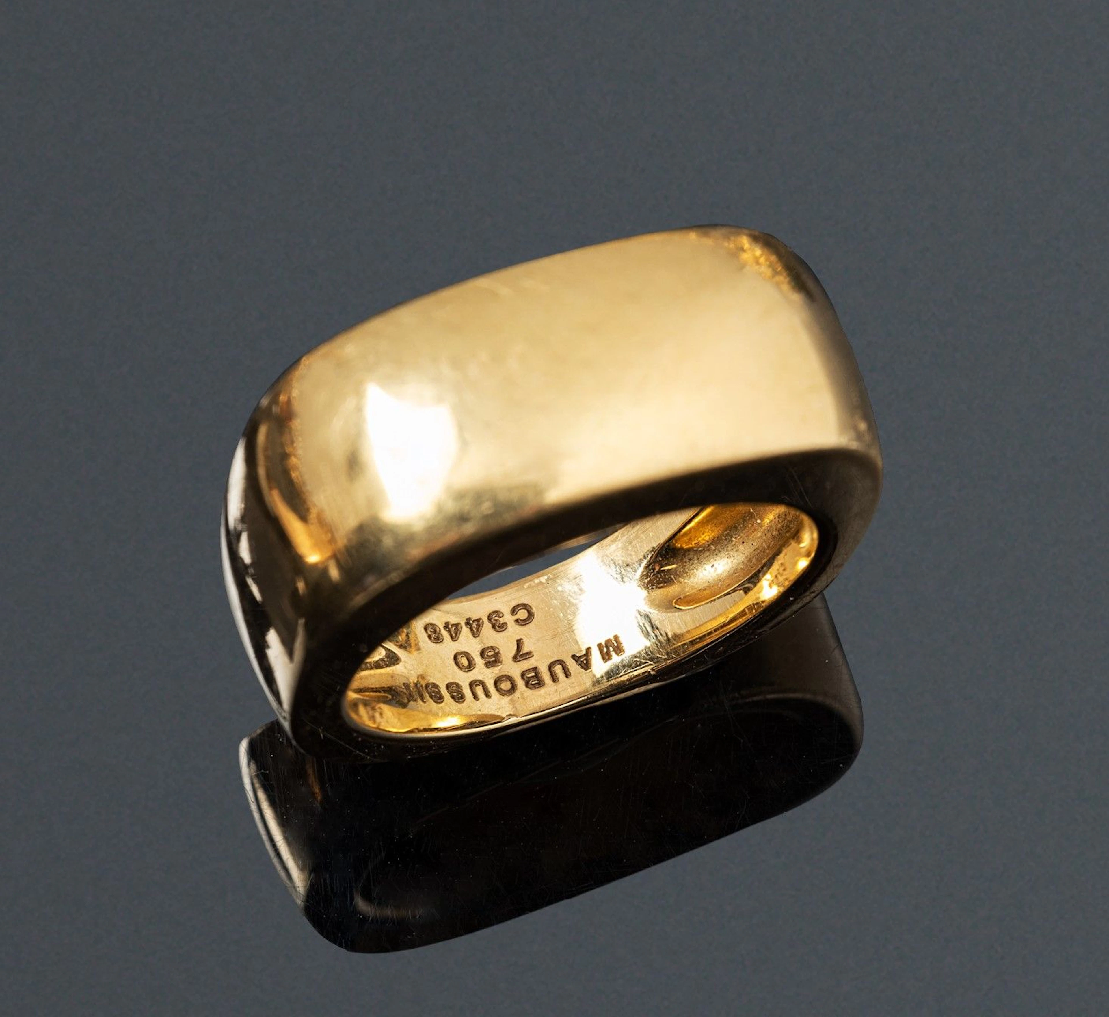 MAUBOUSSIN Bague jonc en or jaune 18K (750)... - Lot 135 - Rossini