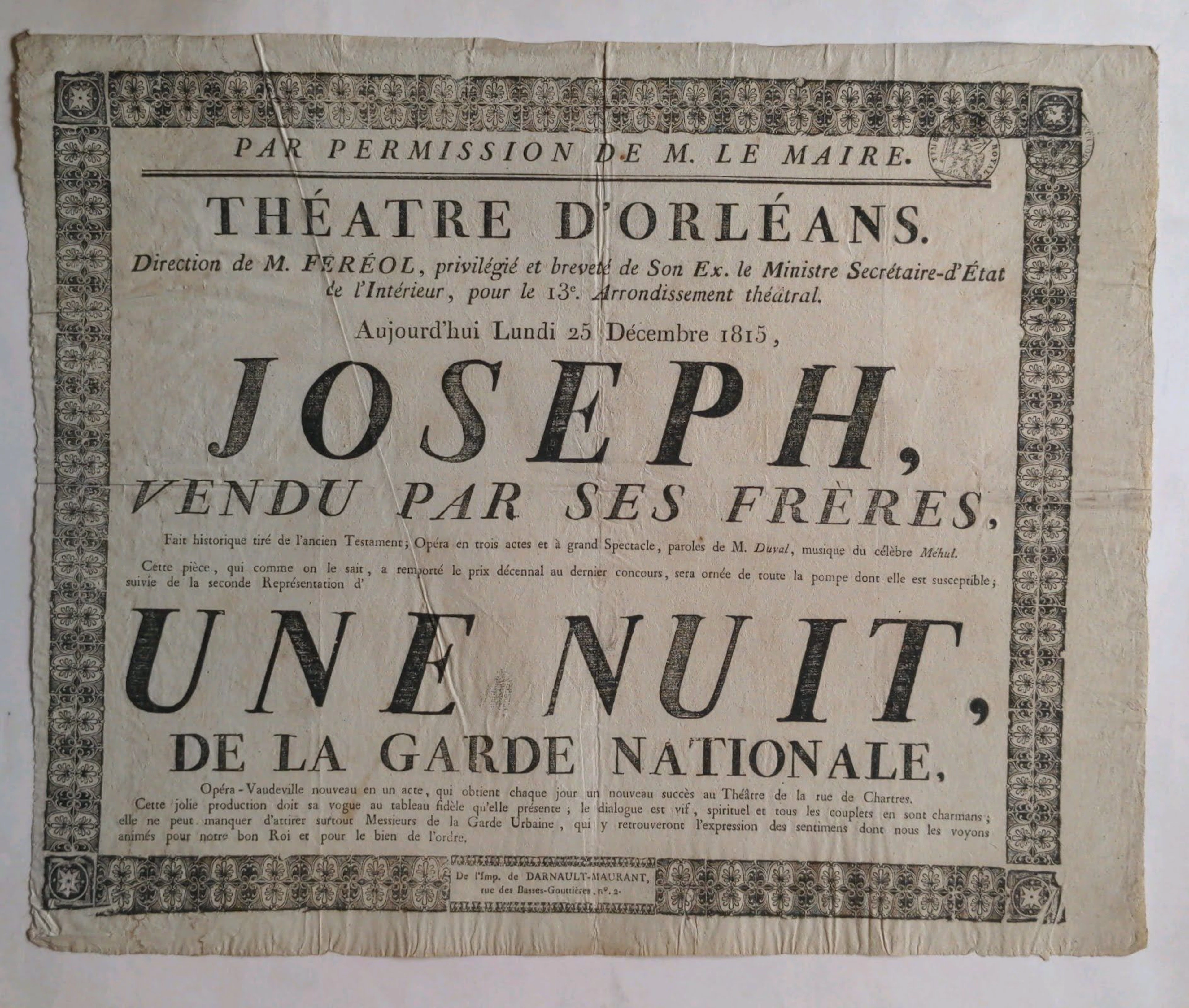 THEATRE, PUBLICITE ET DIVERS, AFFICHES ANCIENNES... - Lot 8 - Rossini