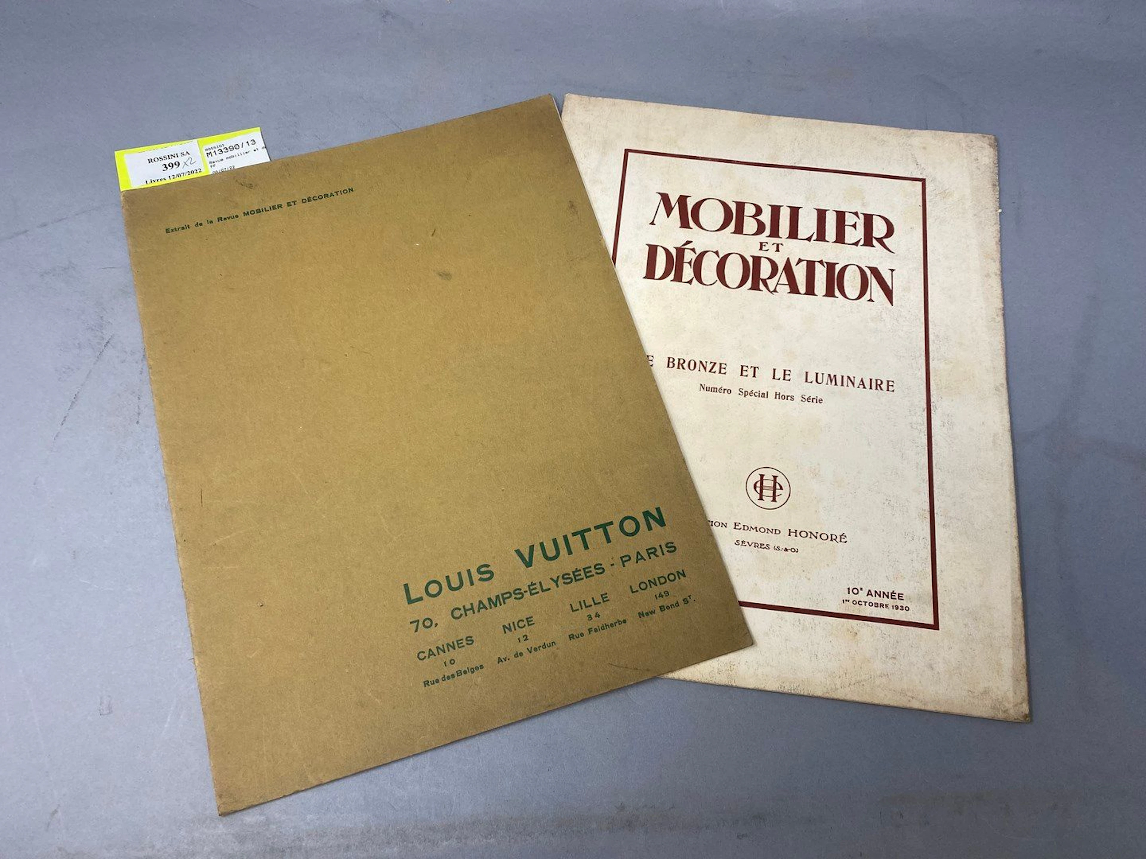 Revue mobillier et décoration d'intérieur,... - Lot 399 - Rossini