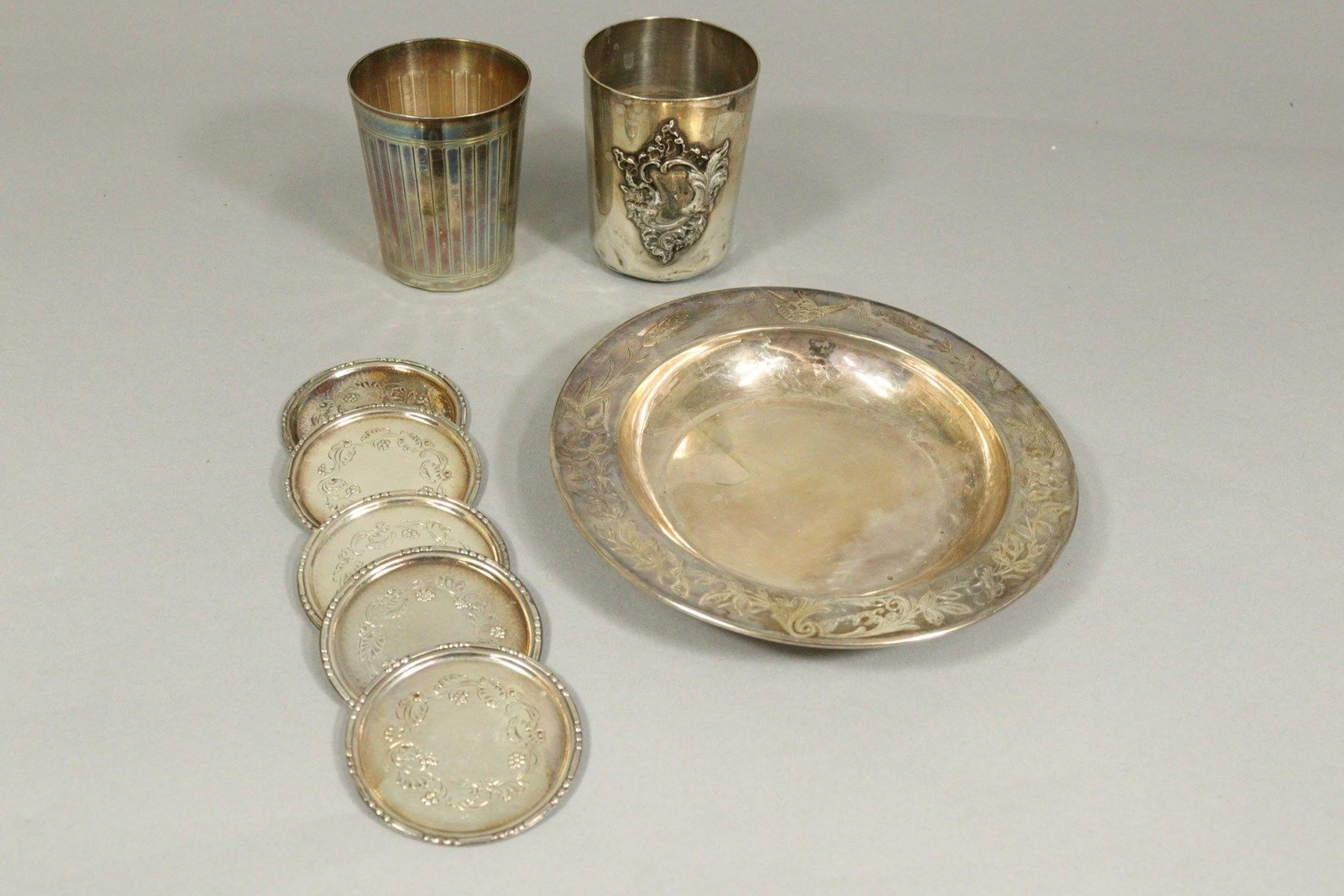 Ensemble en argent : - timbale droite à... - Lot 921 - Rossini