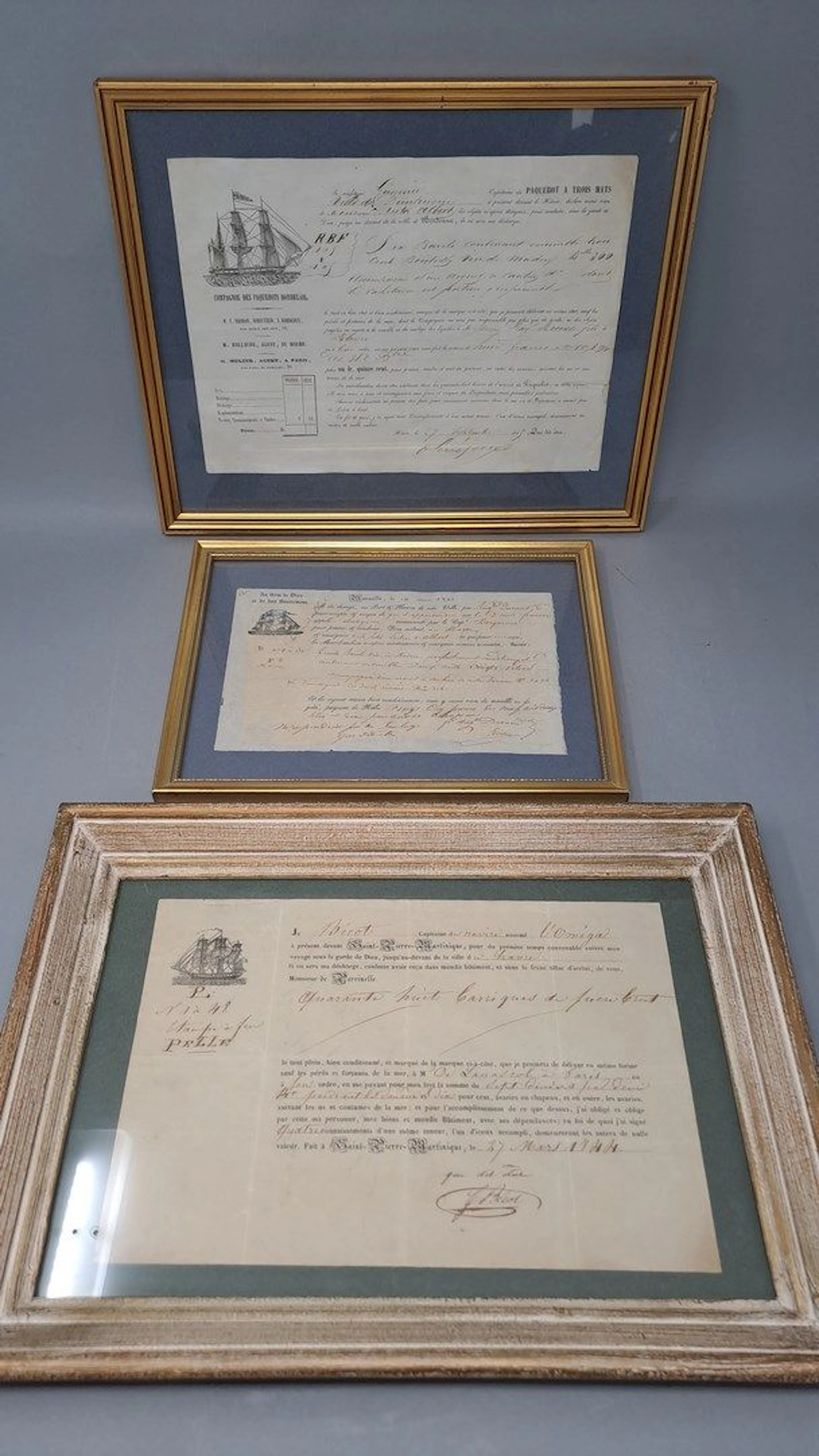 Trois bons de fret XIXème sous verre : -... - Lot 115 - Rossini
