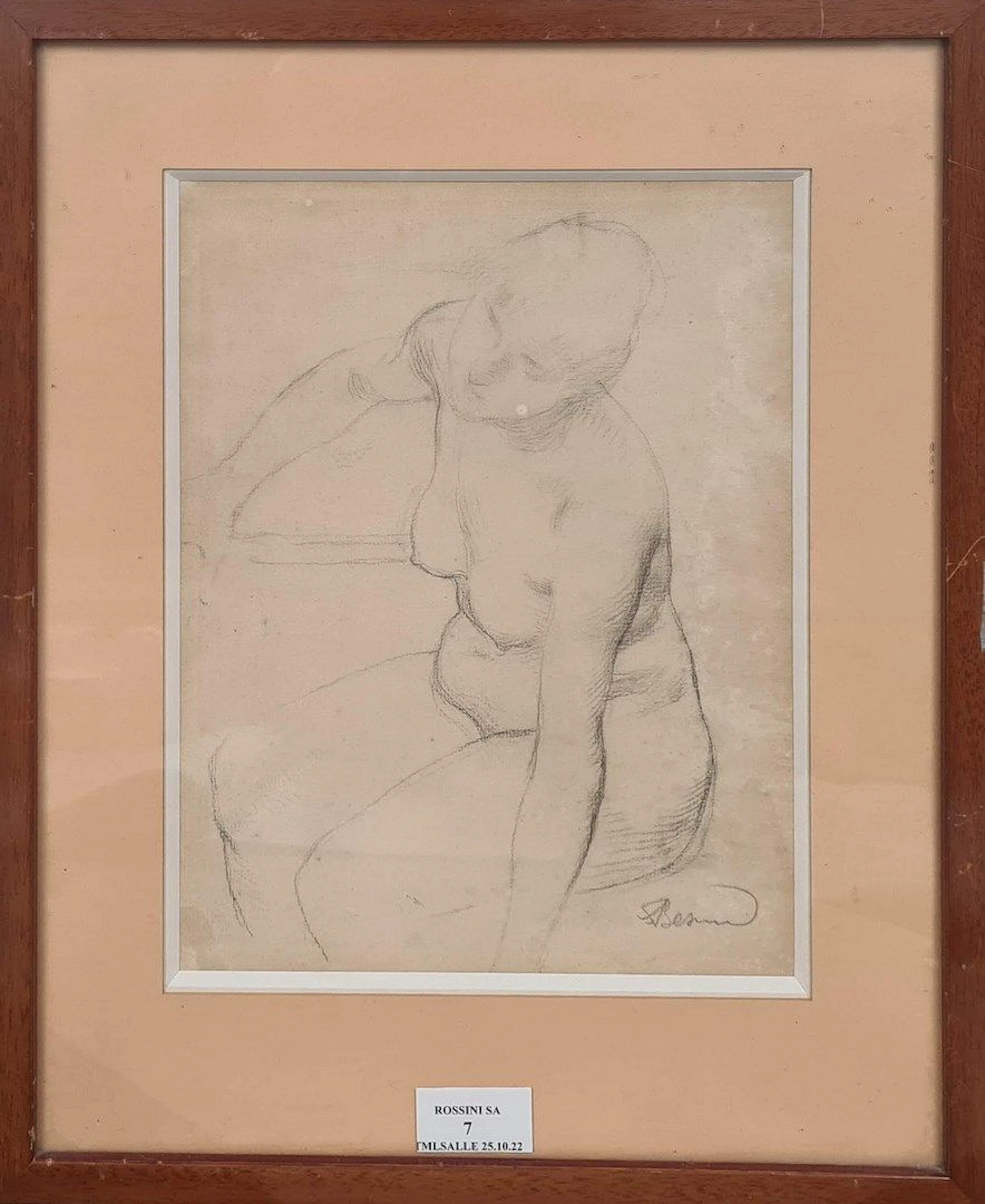 BESNARD Albert, 1849-1934, Nu assis, crayon... - Lot 7 - Rossini
