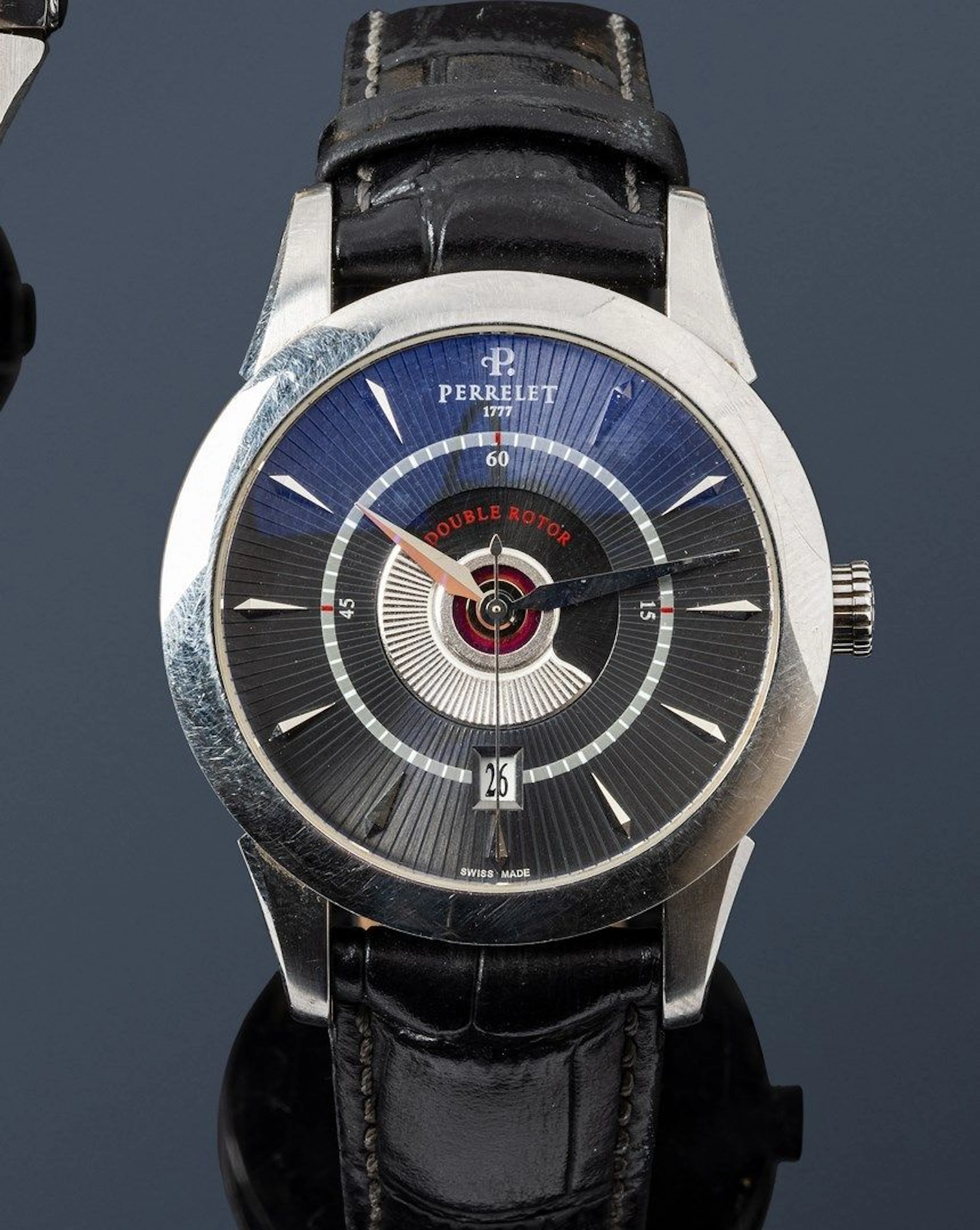 PERRELET Montre bracelet en acier. Boîtier... - Lot 639 - Rossini