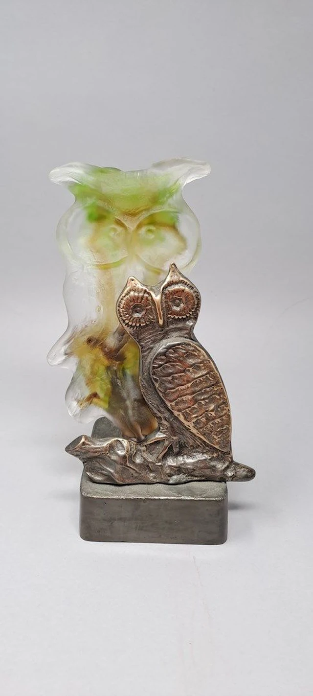 LOHE Yves (Né en 1947) Les 2 chouettes Bronze,... - Lot 288 - Rossini