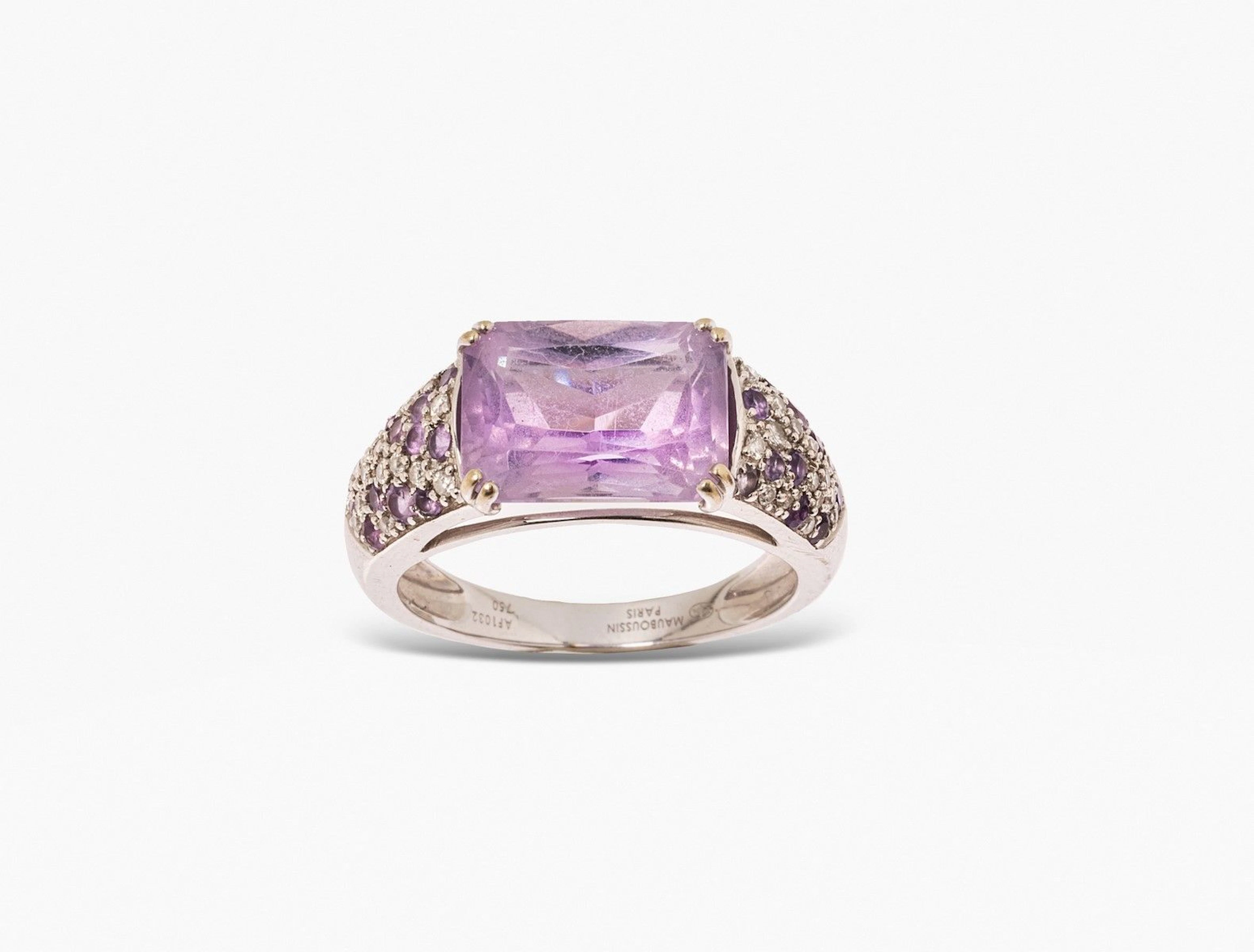 MAUBOUSSIN Bague en or gris 18K (750), ornée... - Lot 119 - Rossini