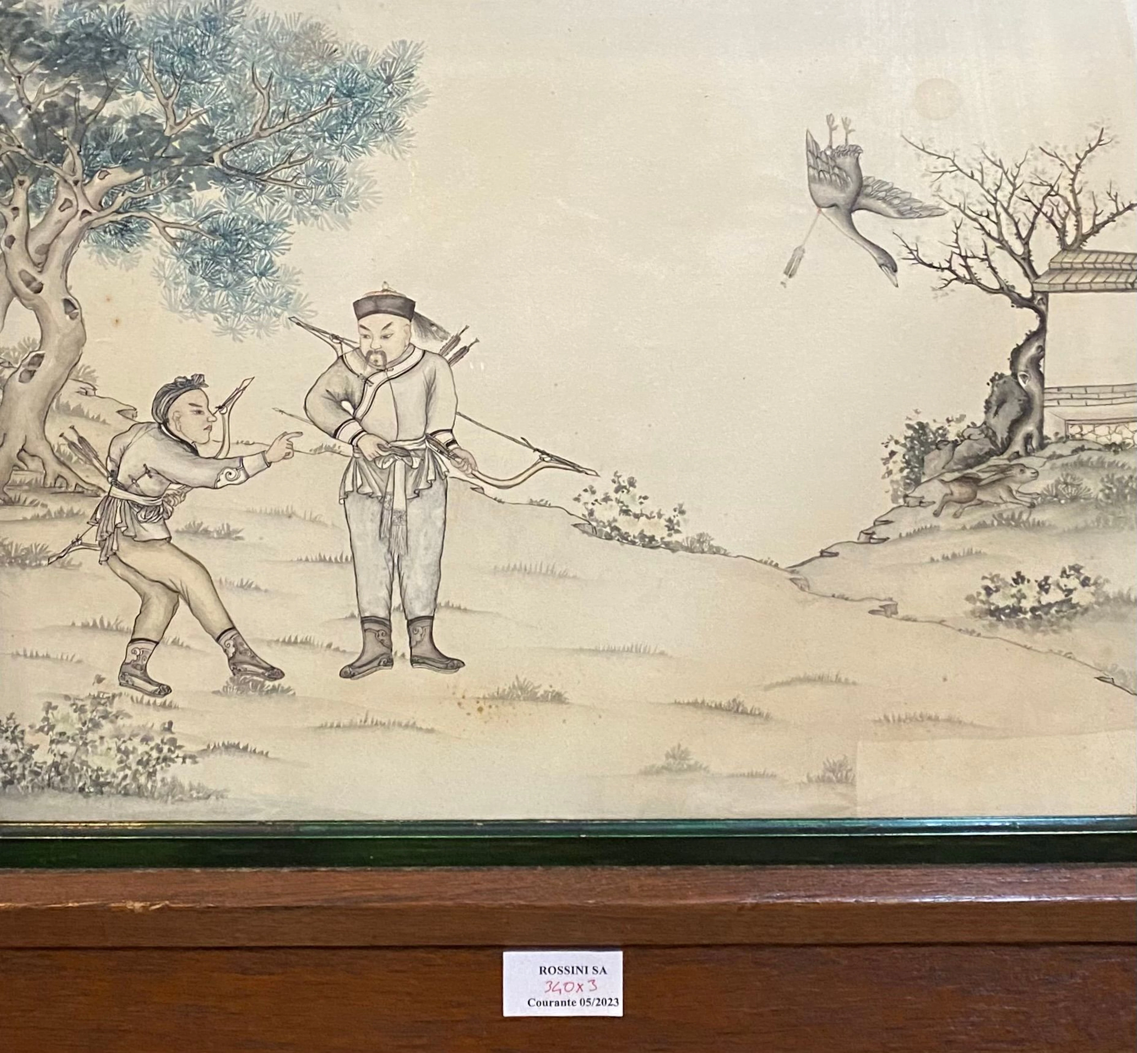 Paire d'encre et aquarelle représentant des... - Lot 340 - Rossini