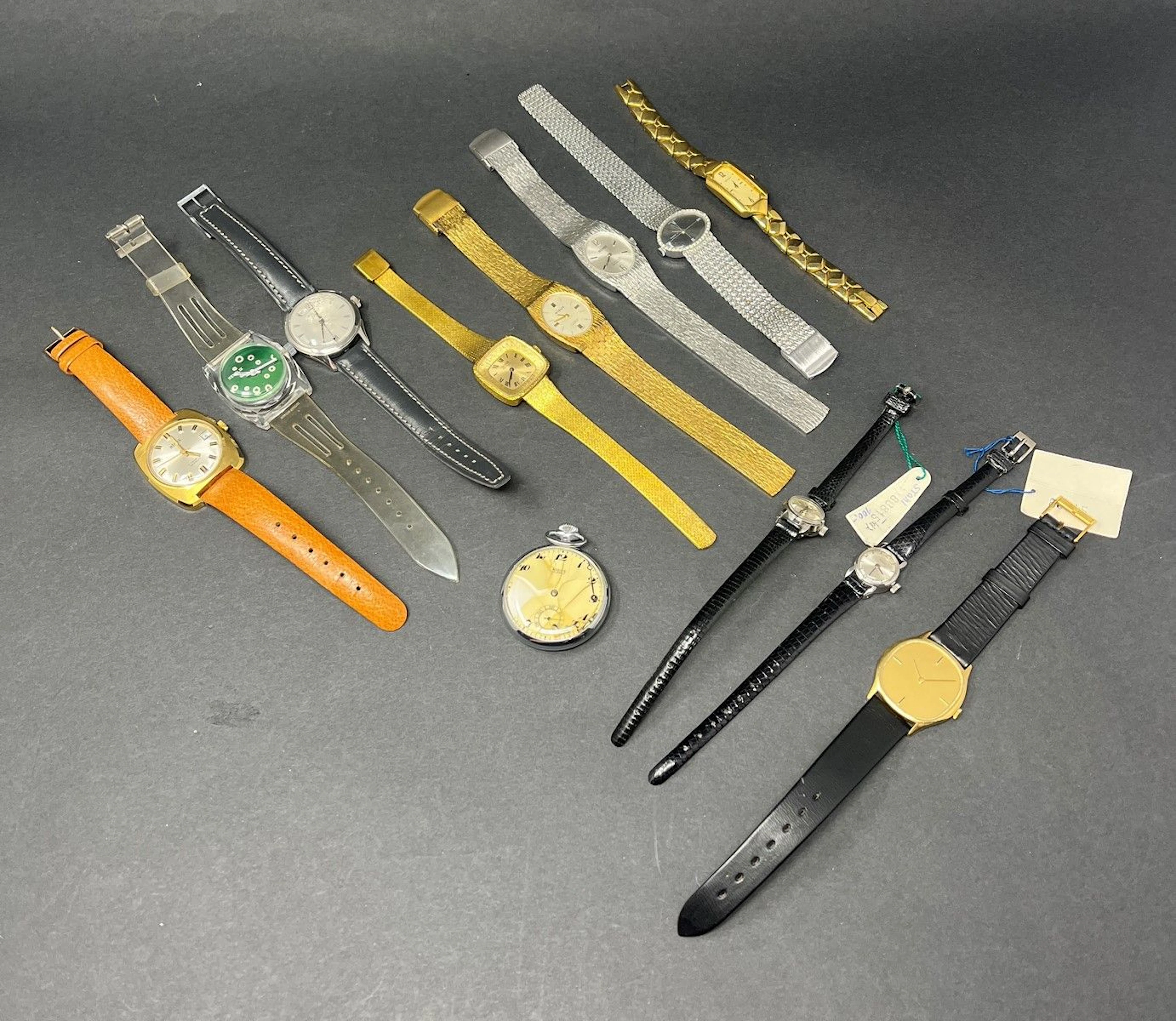 Lot de 11 montres bracelets, boîtiers en... - Lot 585 - Rossini