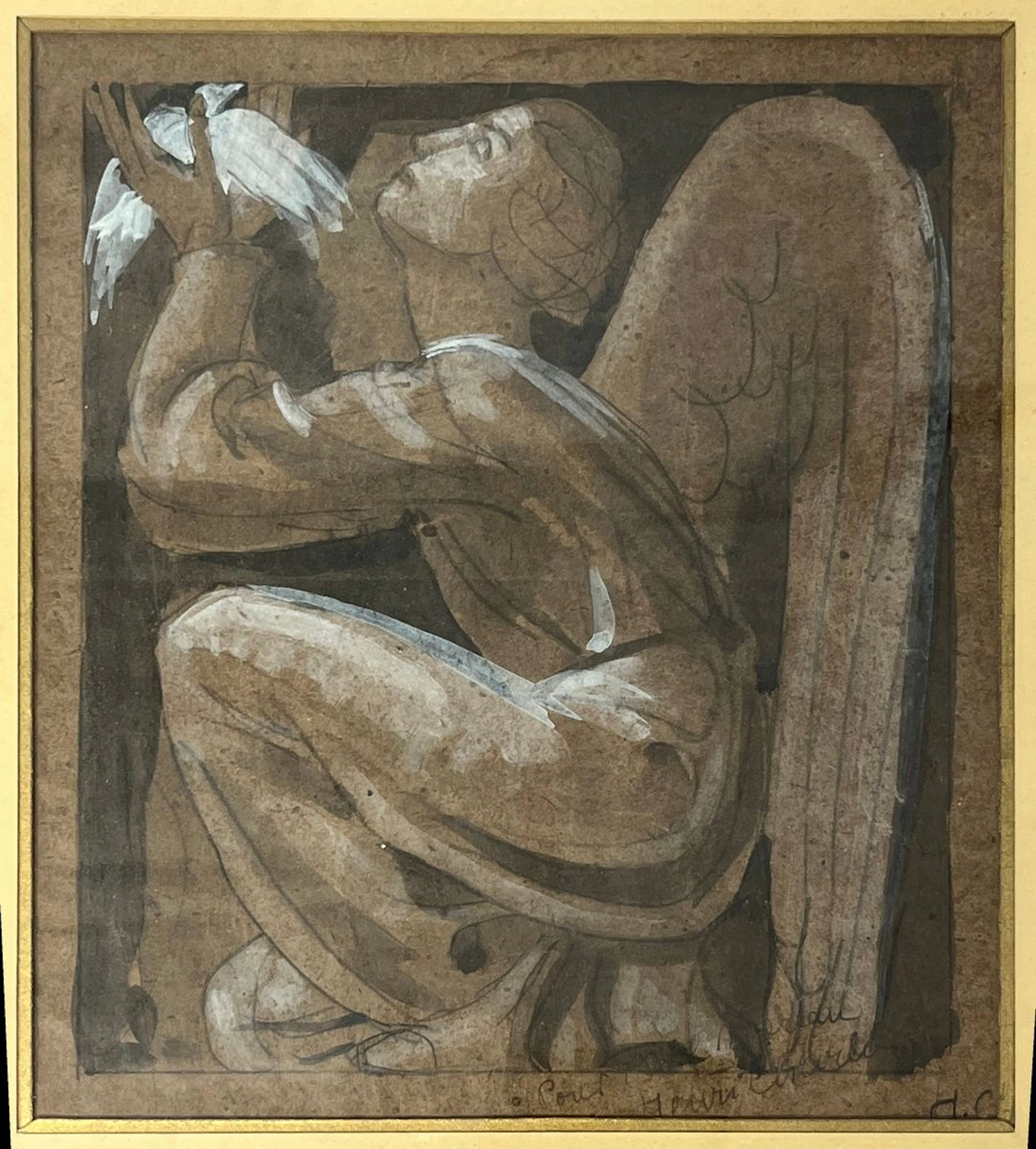 CHARLIER Henri (1883-1975) Ange agenouillé... - Lot 156 - Rossini