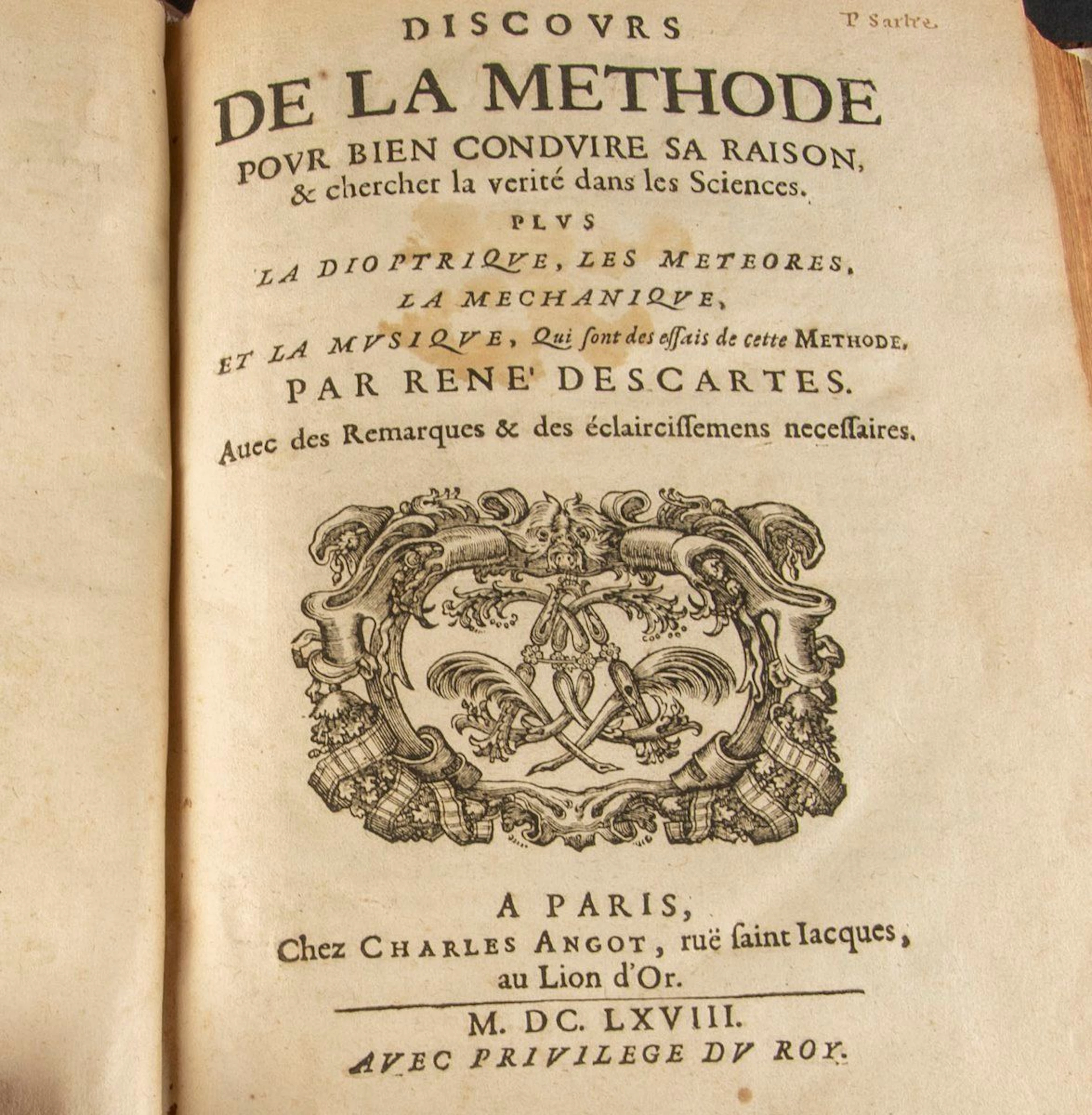 DESCARTES (René). Discours de la méthode... - Lot 30 - Rossini