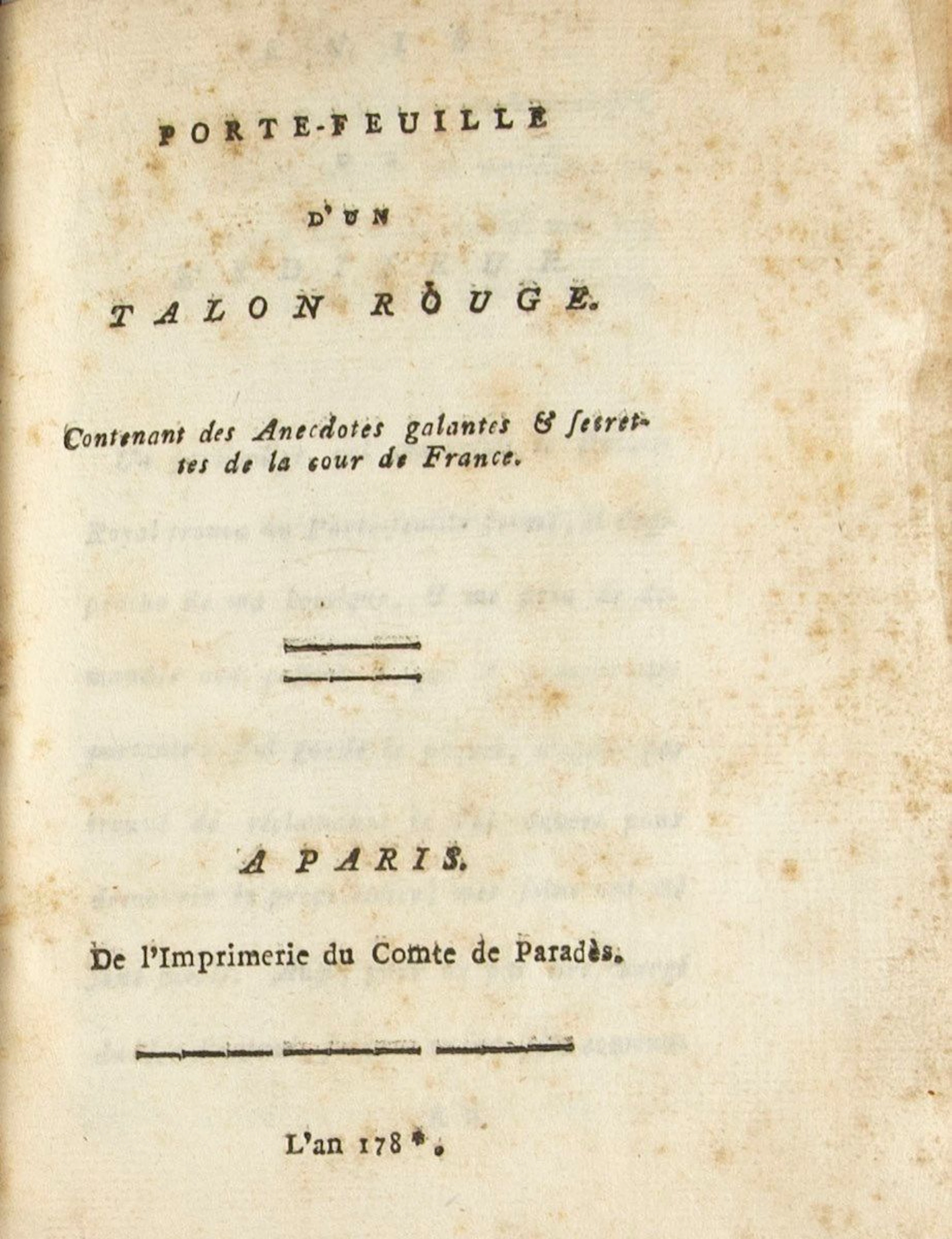 MARIE-ANTOINETTE. - PORTE-FEUILLE d'un talon... - Lot 190 - Rossini