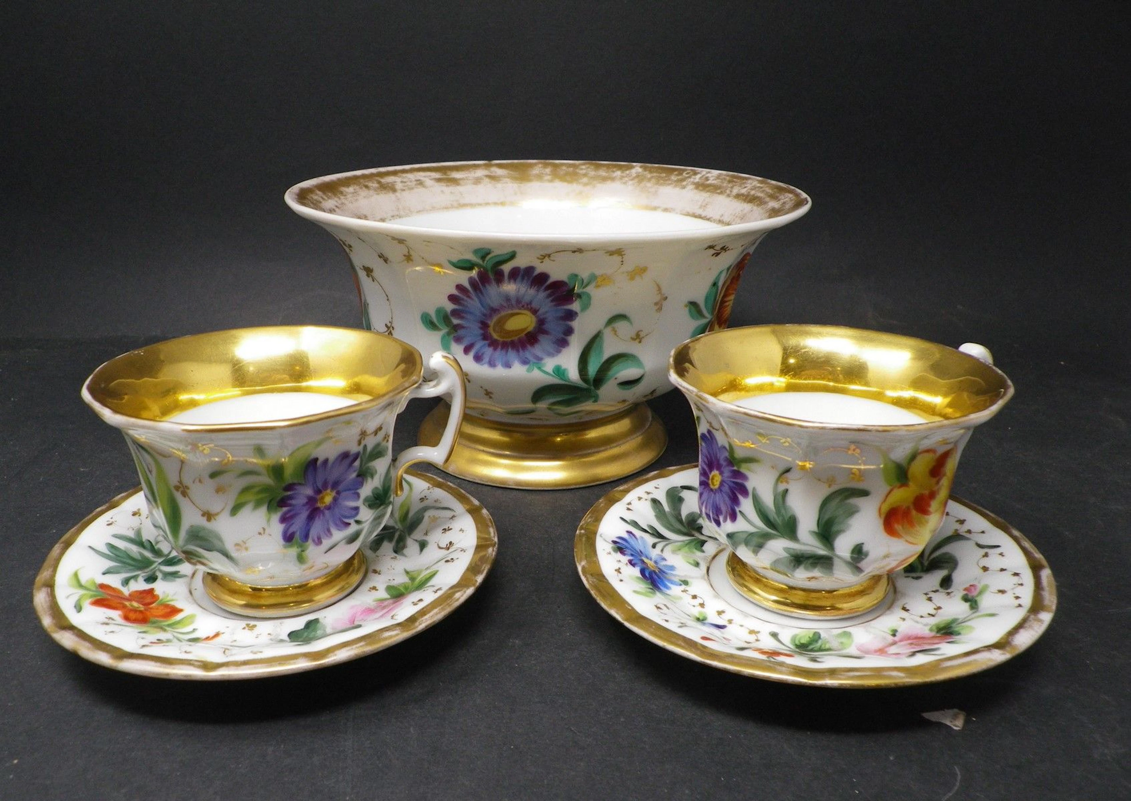VIEUX PARIS Partie de service à thé café... - Lot 171 - Rossini