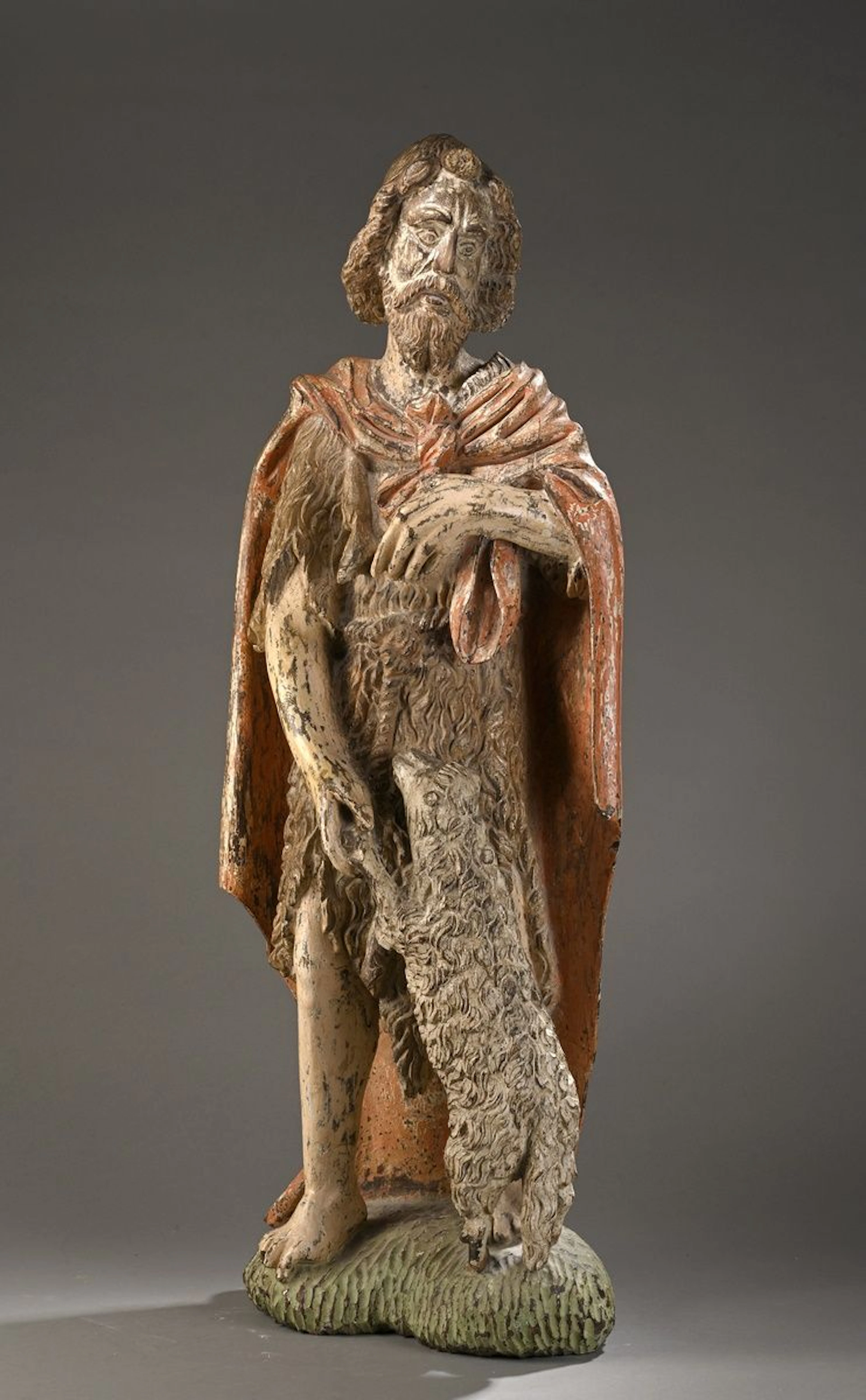 Saint Jean-Baptiste en chêne sculpté et polychromé.... - Lot 159 - Rossini