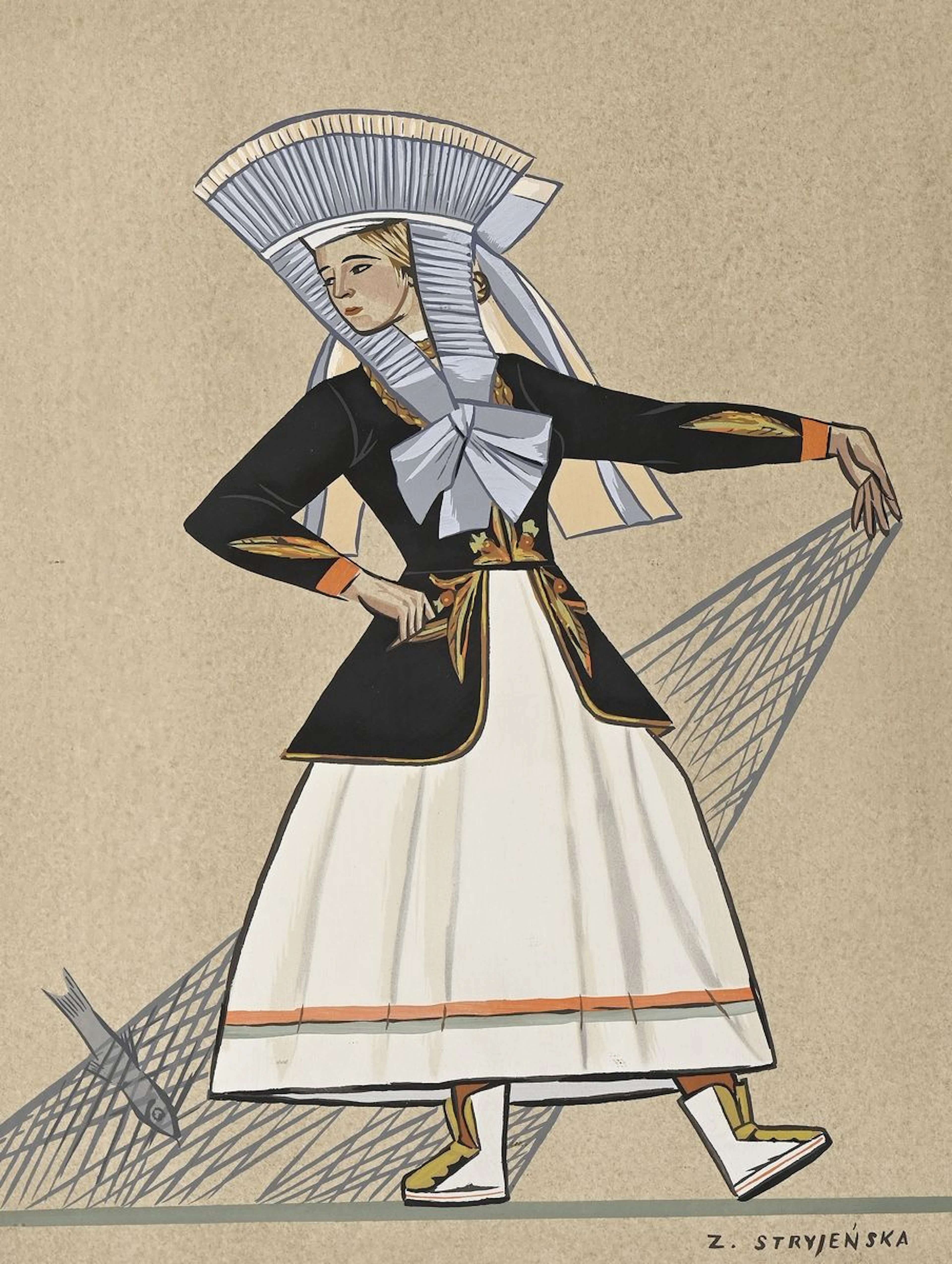 STRYJENSKA Zofia, 1891-1976 Pêcheuse de Kachoubie... - Lot 90 - Rossini