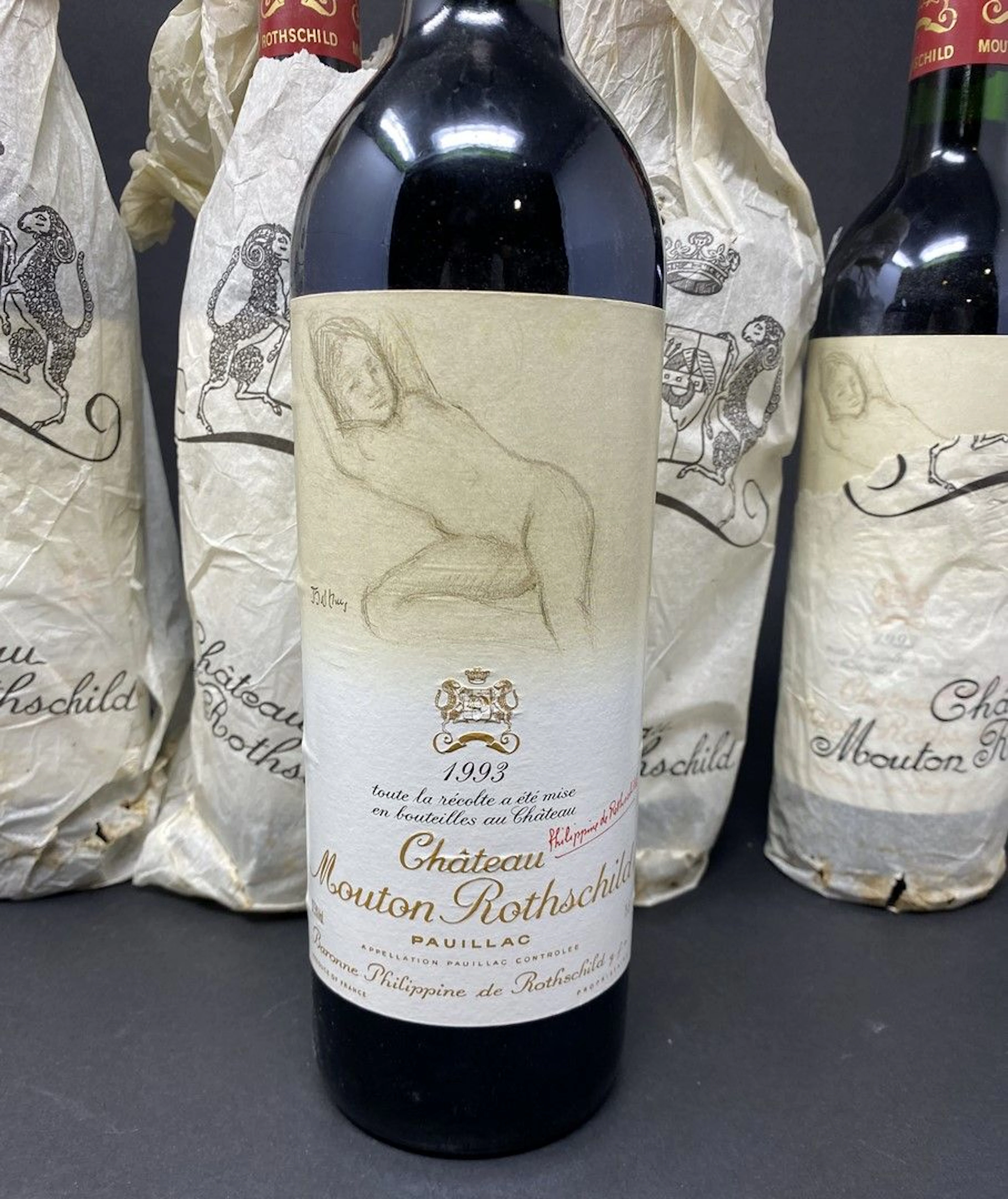 5 bouteilles château MOUTON ROTHSCHILD 1993,... - Lot 108 - Rossini