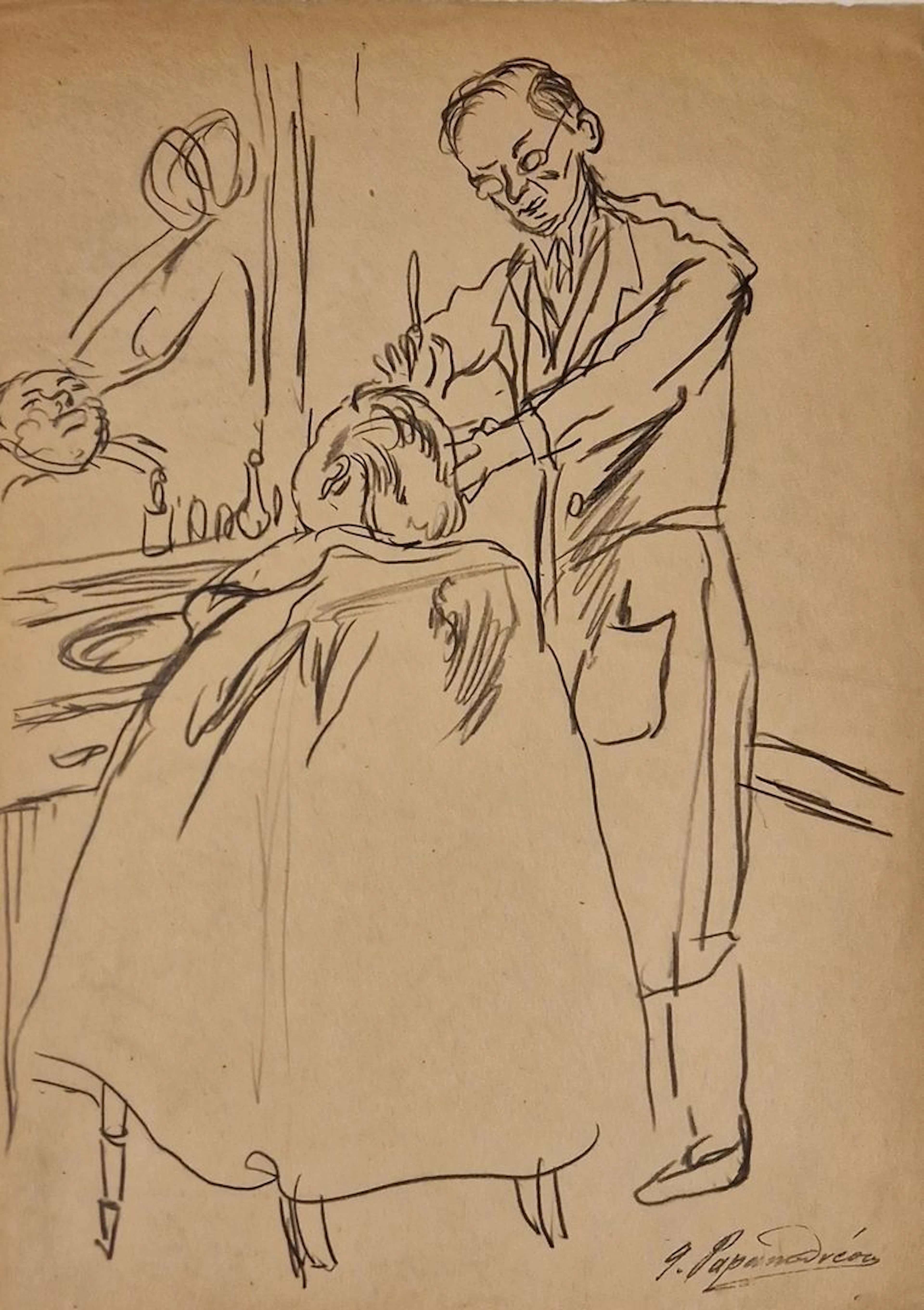 PAPANDREOU Georges (c.1910) Chez le barbier... - Lot 197 - Rossini