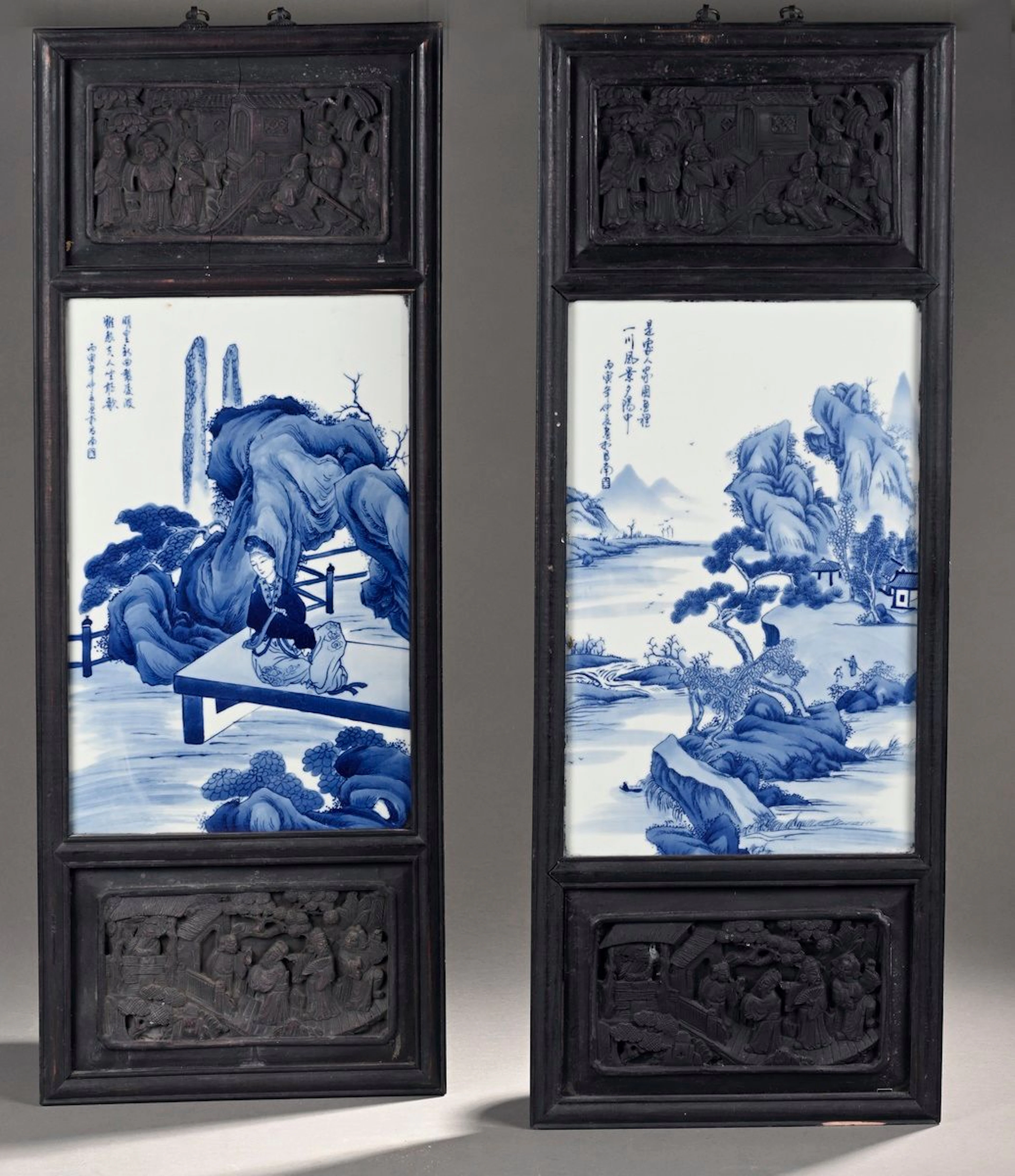 CHINE - XXe siècle Deux plaques en porcelaines... - Lot 144 - Rossini