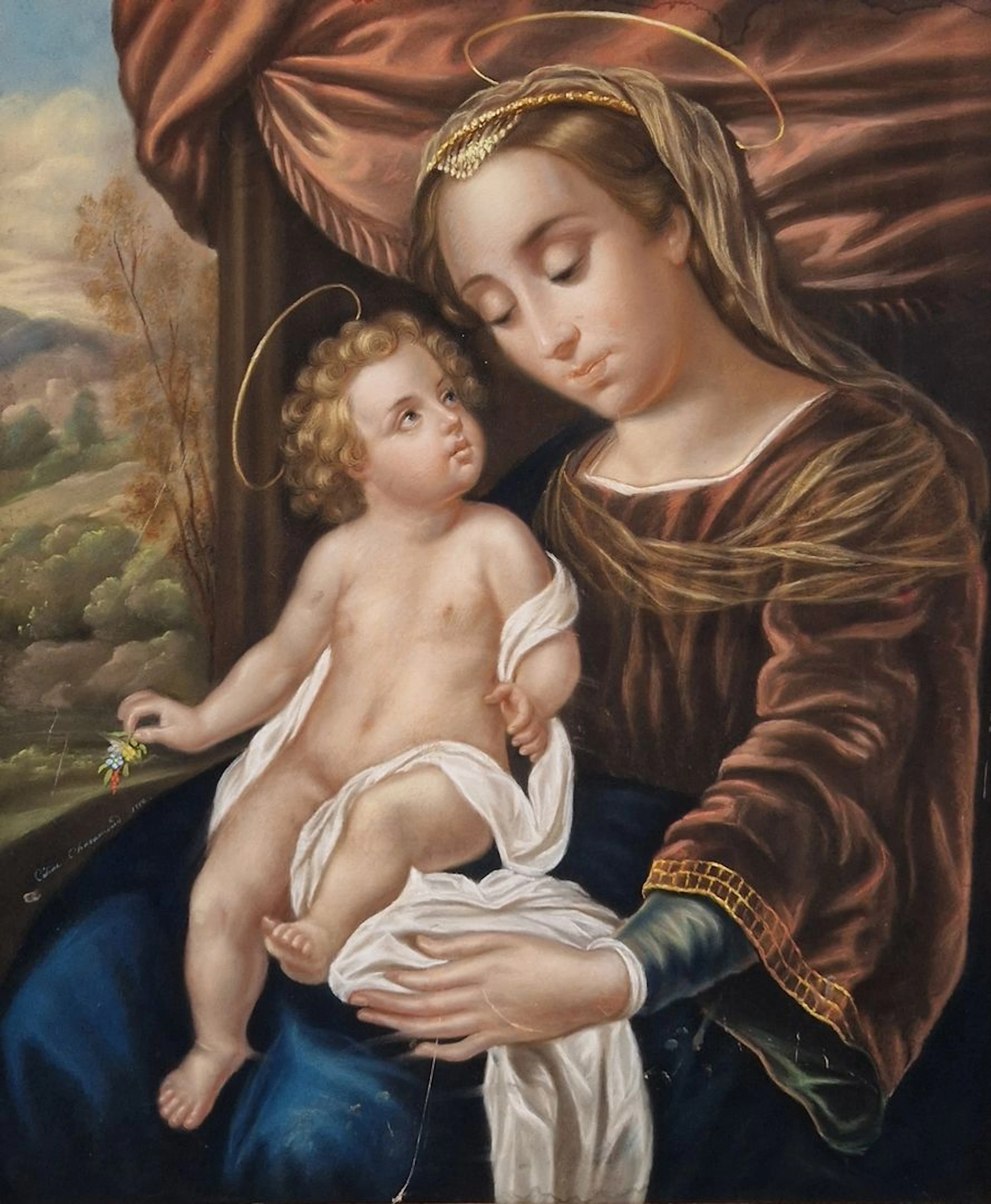 CHARAMAND Céline (XIX-XX) Vierge à l'enfant,... - Lot 29 - Rossini