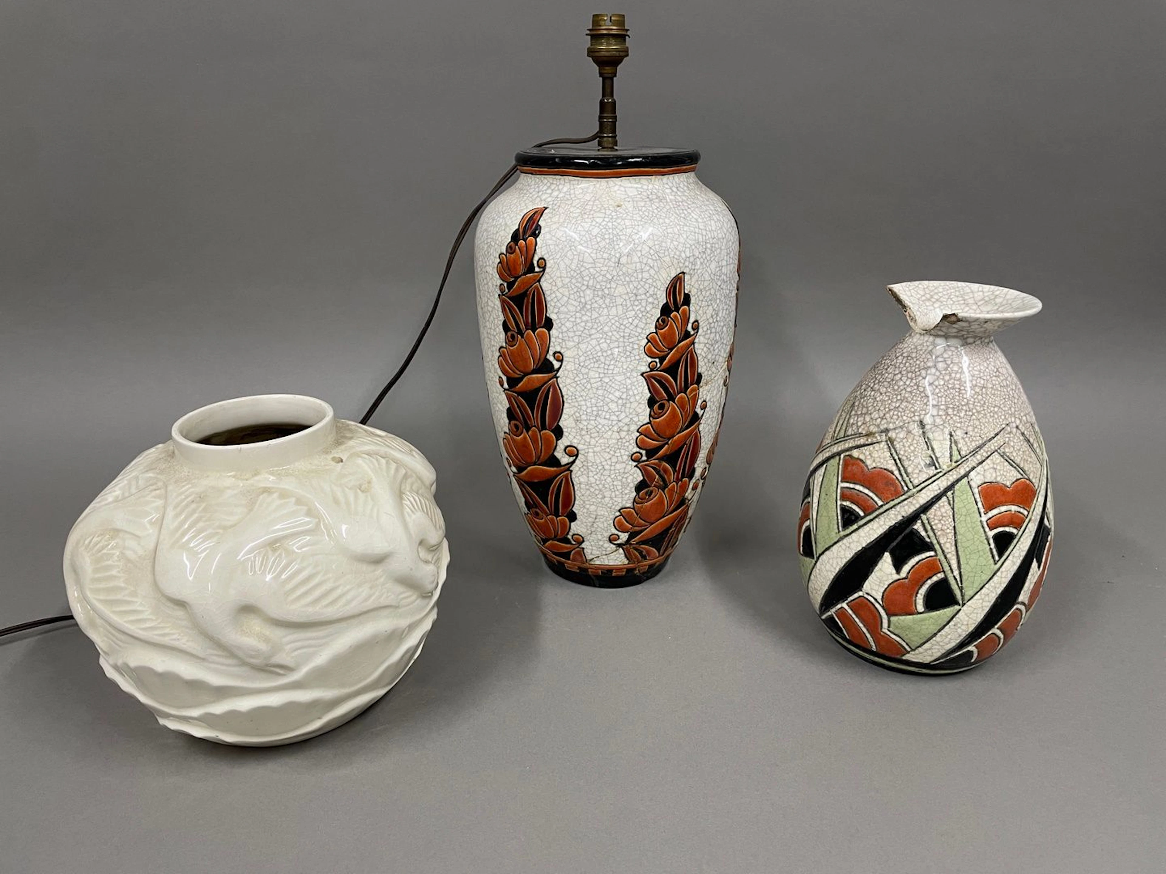 BOCH FRERES, LA LOUVIERE. Vase aux mouettes... - Lot 27 - Rossini
