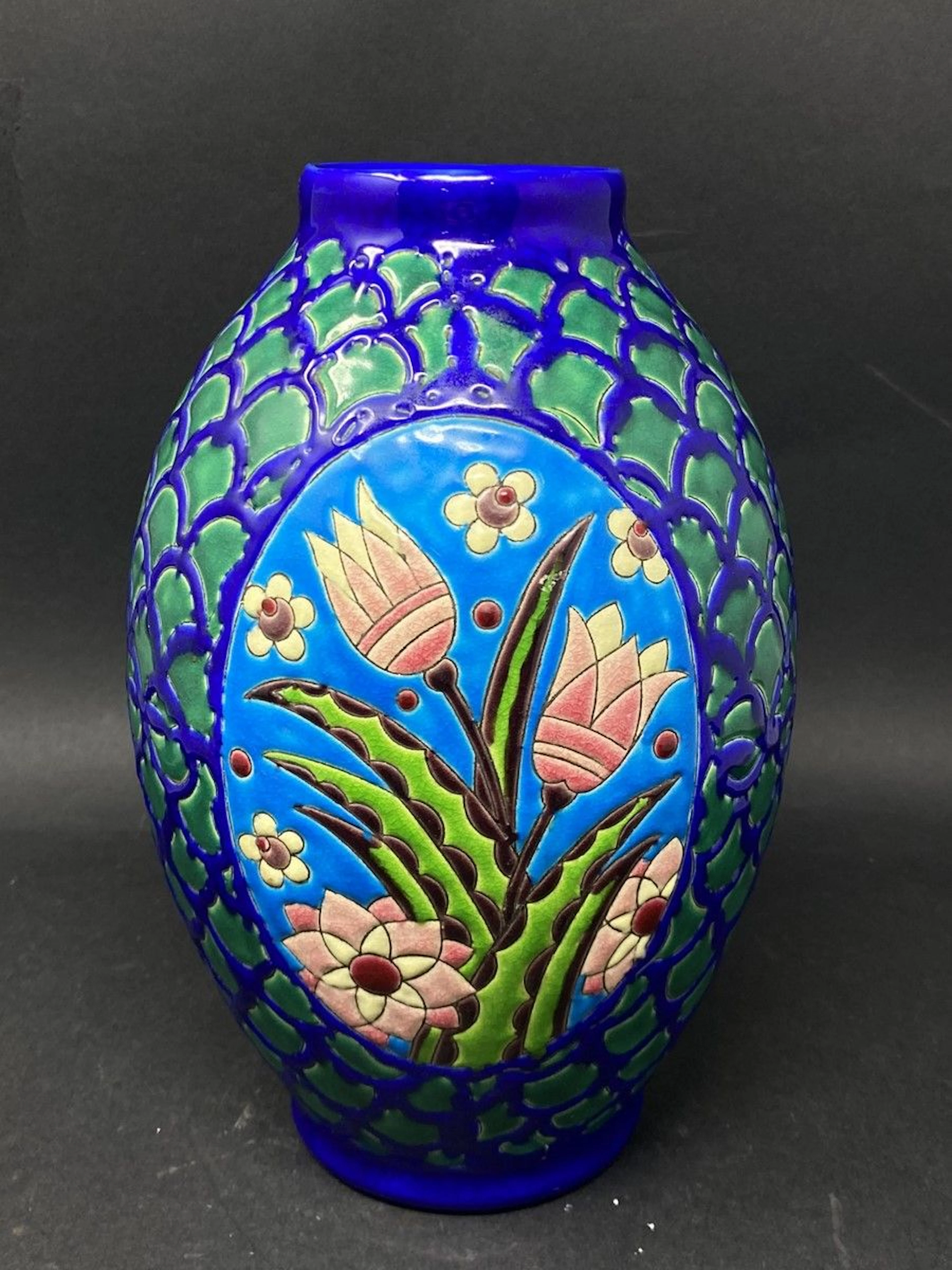 KERAMIS - Vase ovoïde (réf. F899) en faïence... - Lot 177 - Rossini