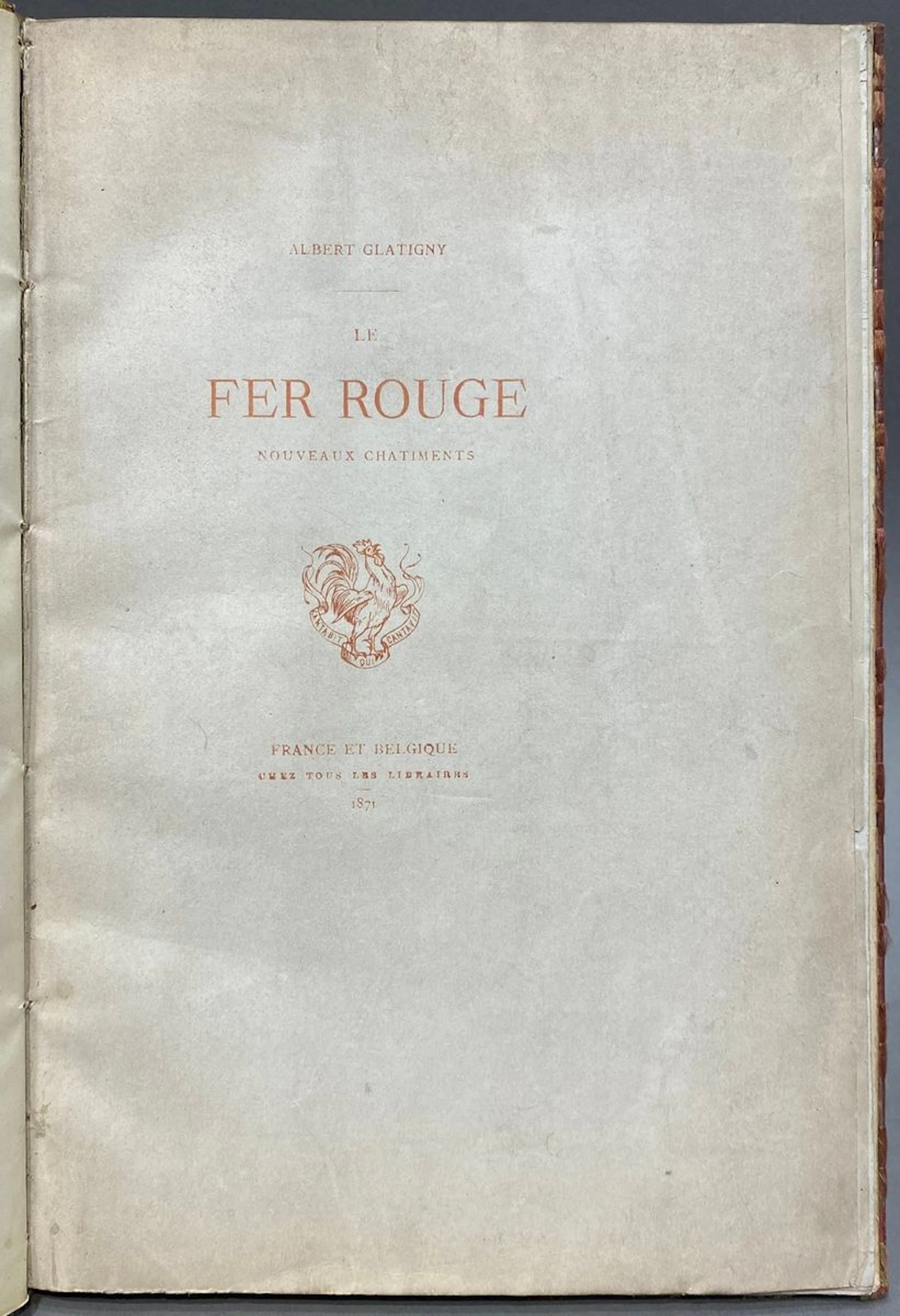 GLATIGNY (Albert). Le Fer rouge, nouveaux... - Lot 201 - Rossini
