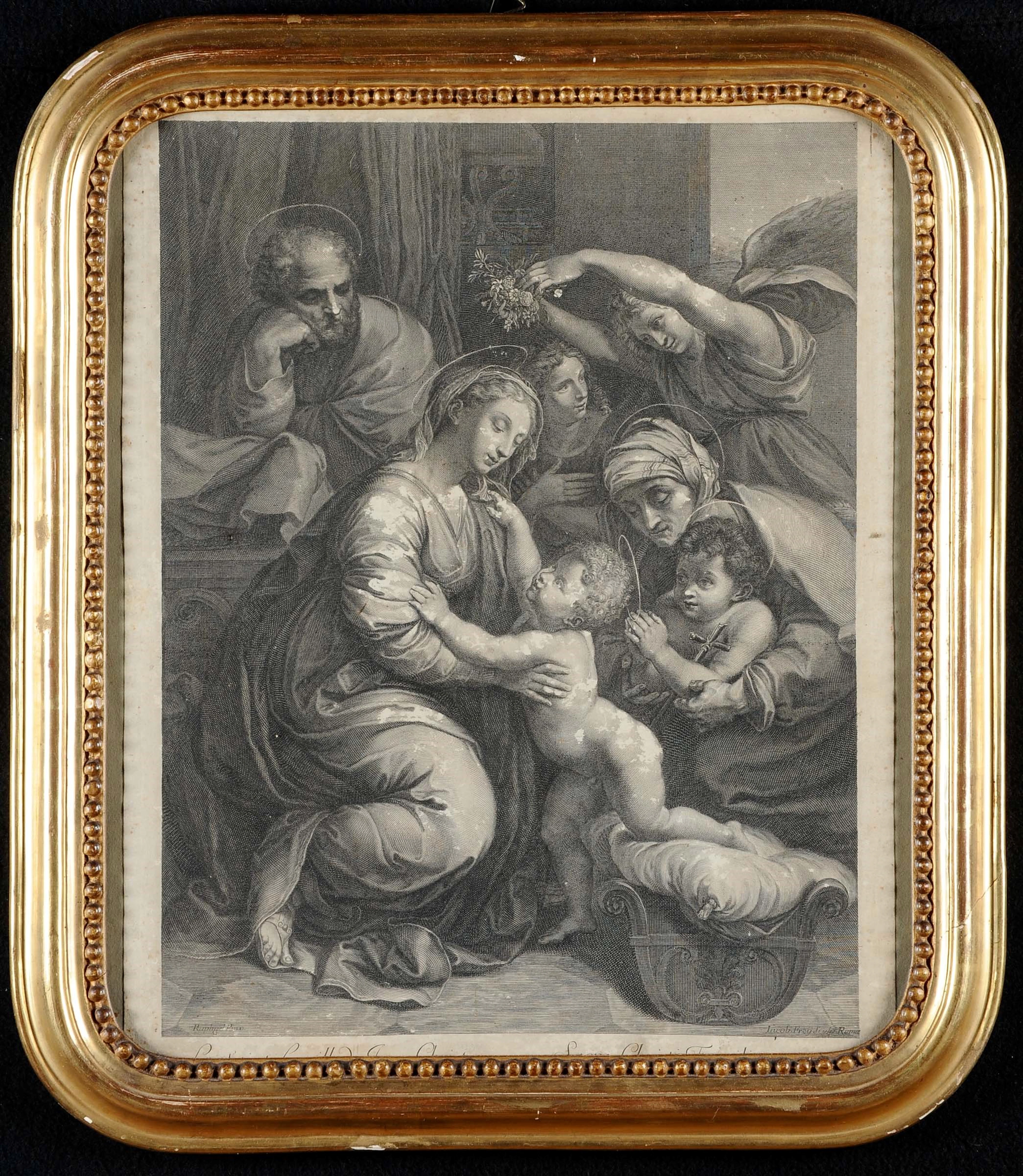 Cornice dorata con stampa religiosa