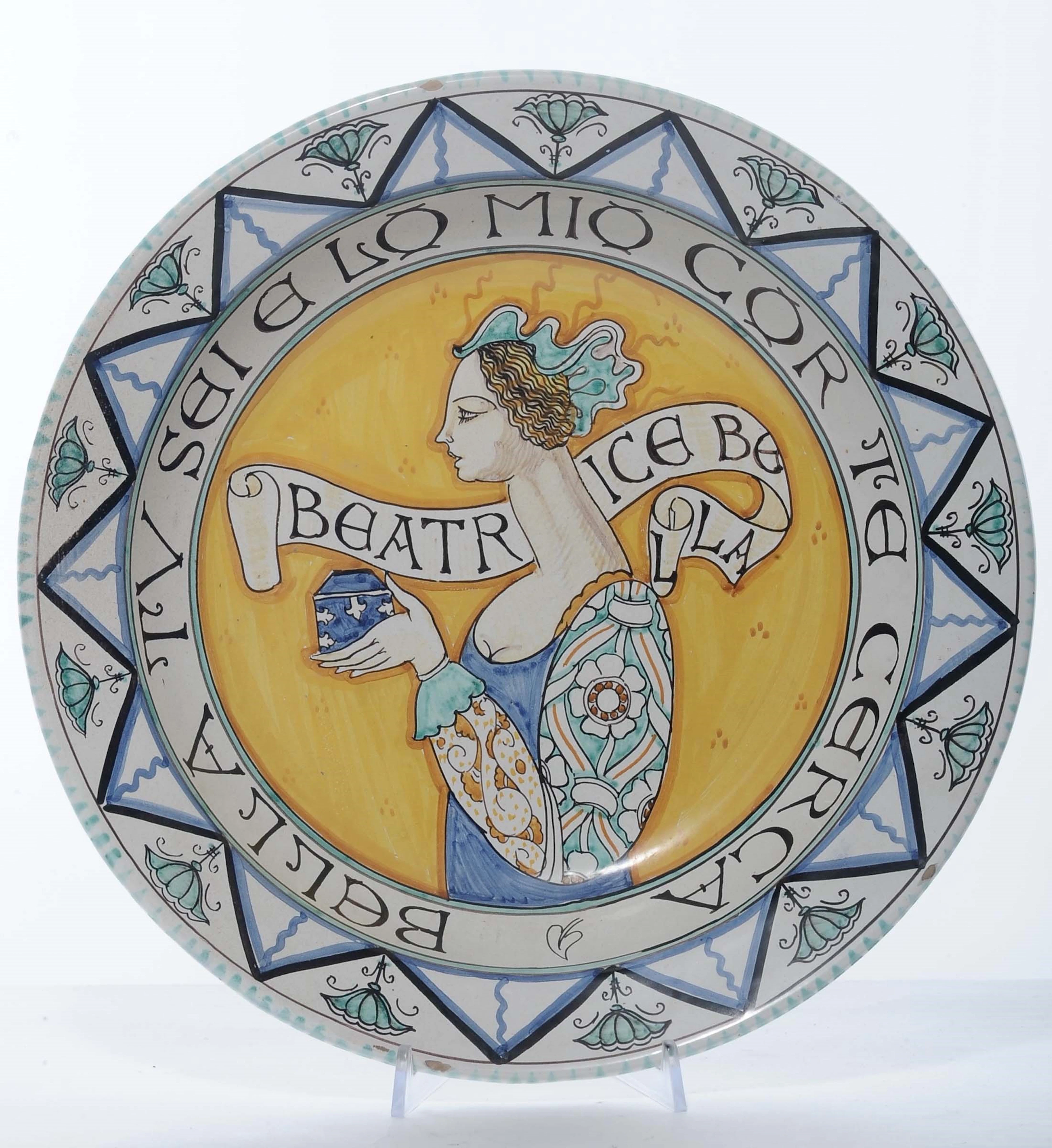 Piatto in ceramica policroma, Orvieto