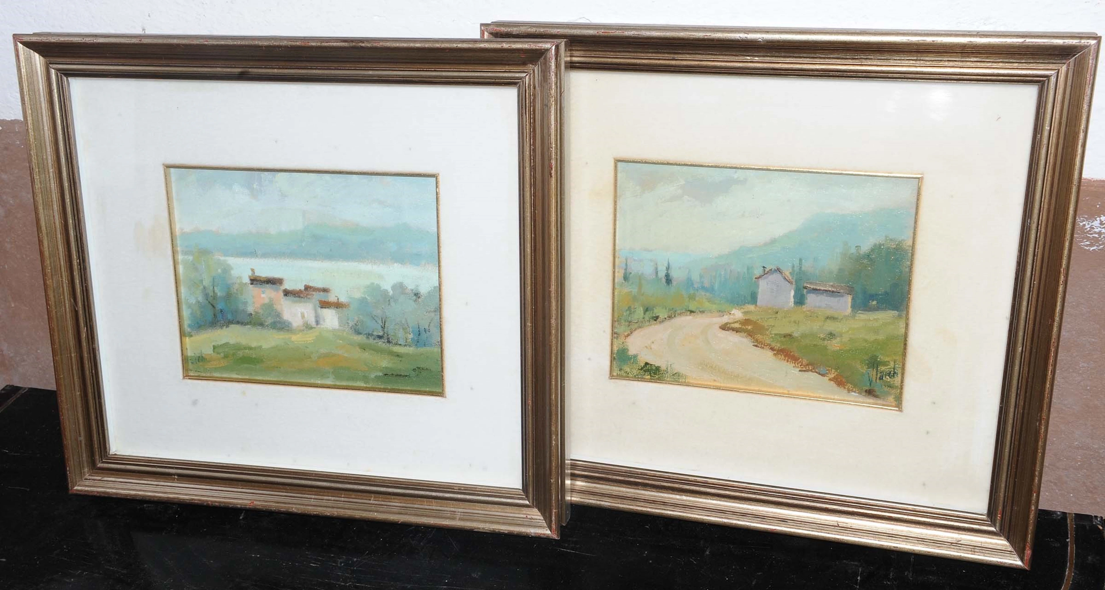 Lotto di otto dipinti moderni