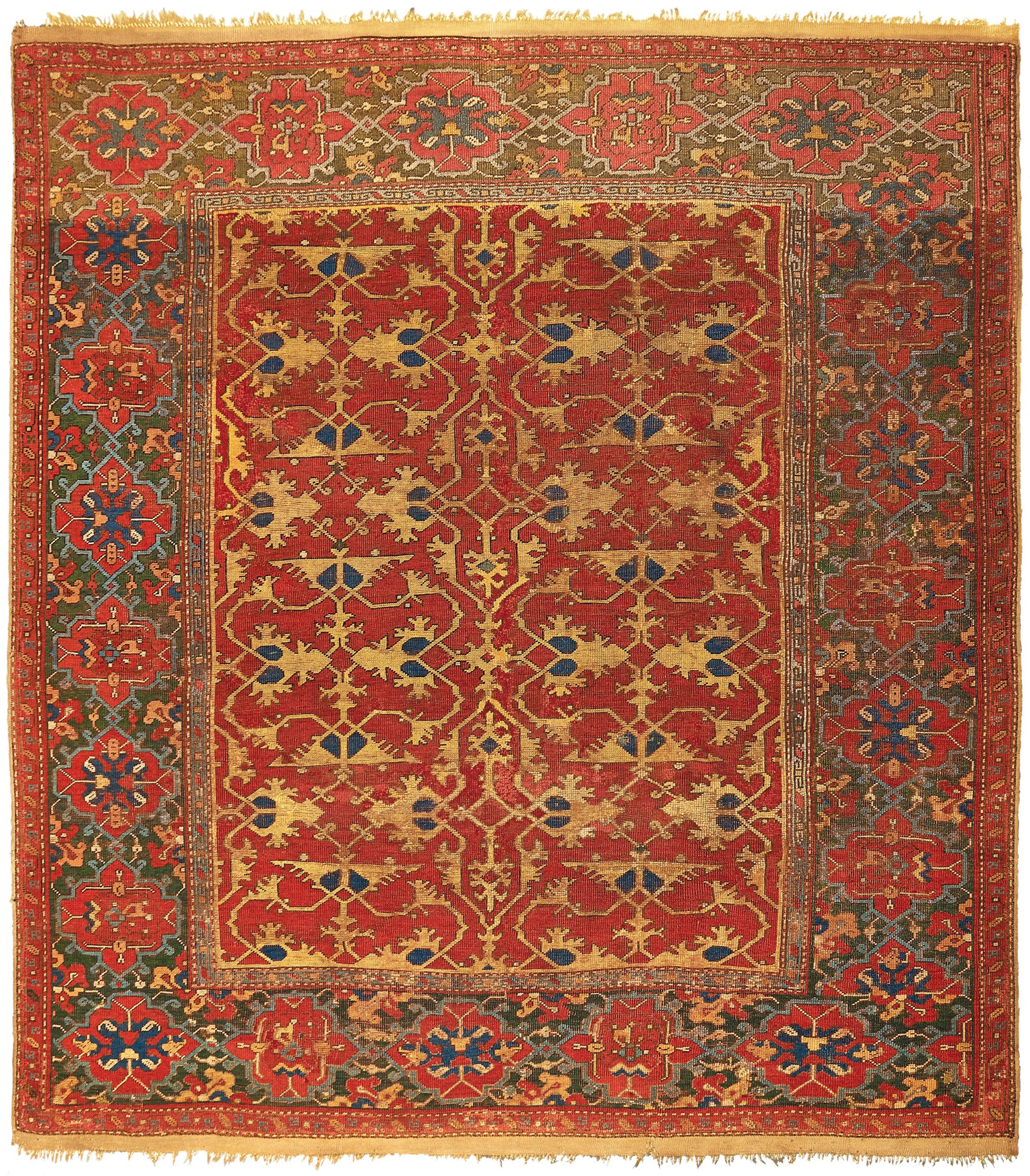 A Ushak Lotto rug 17 century cm 185x175.