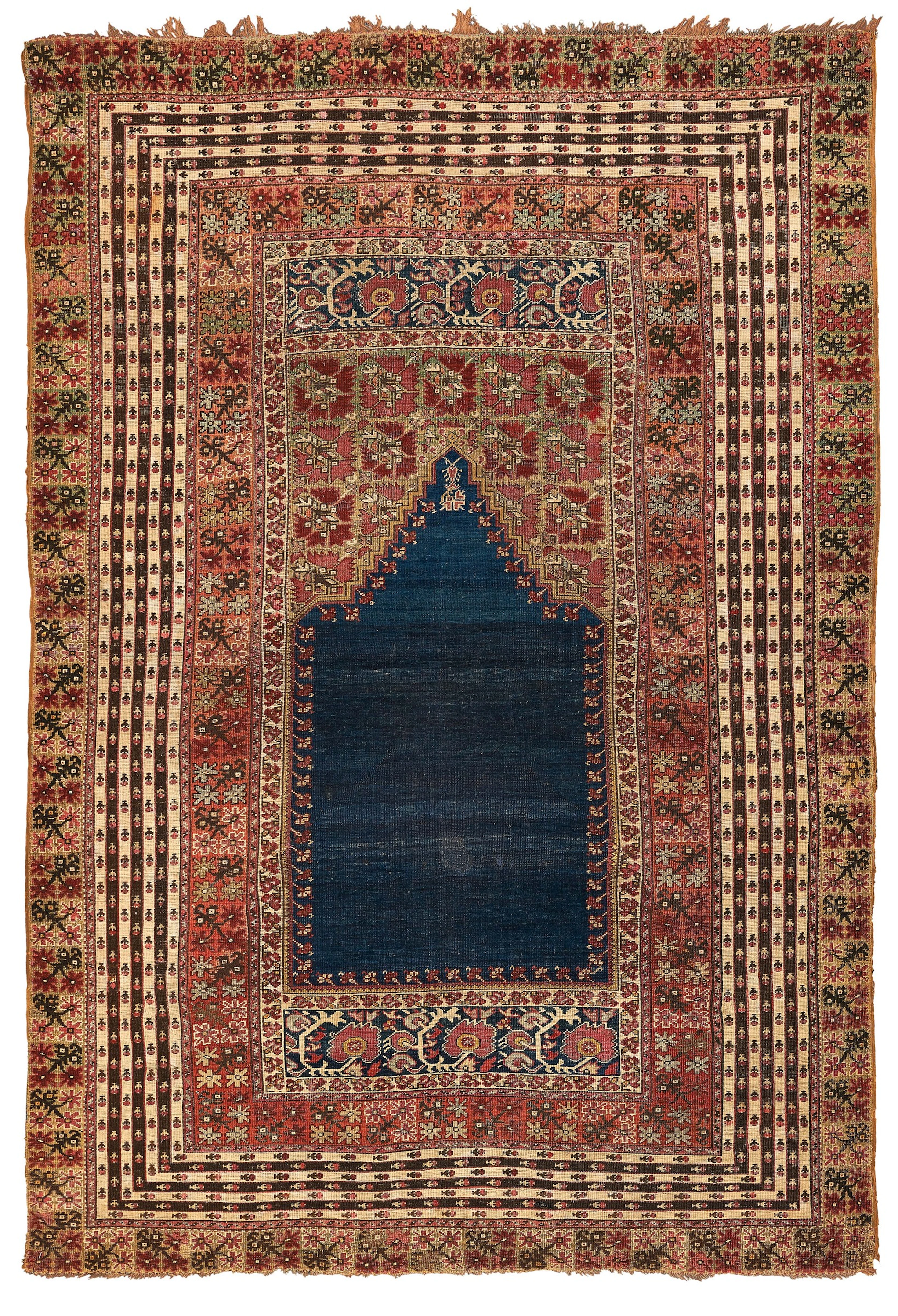 A Ghiordes prayer rug West Anatolia 19th century cm 190x142. Sides