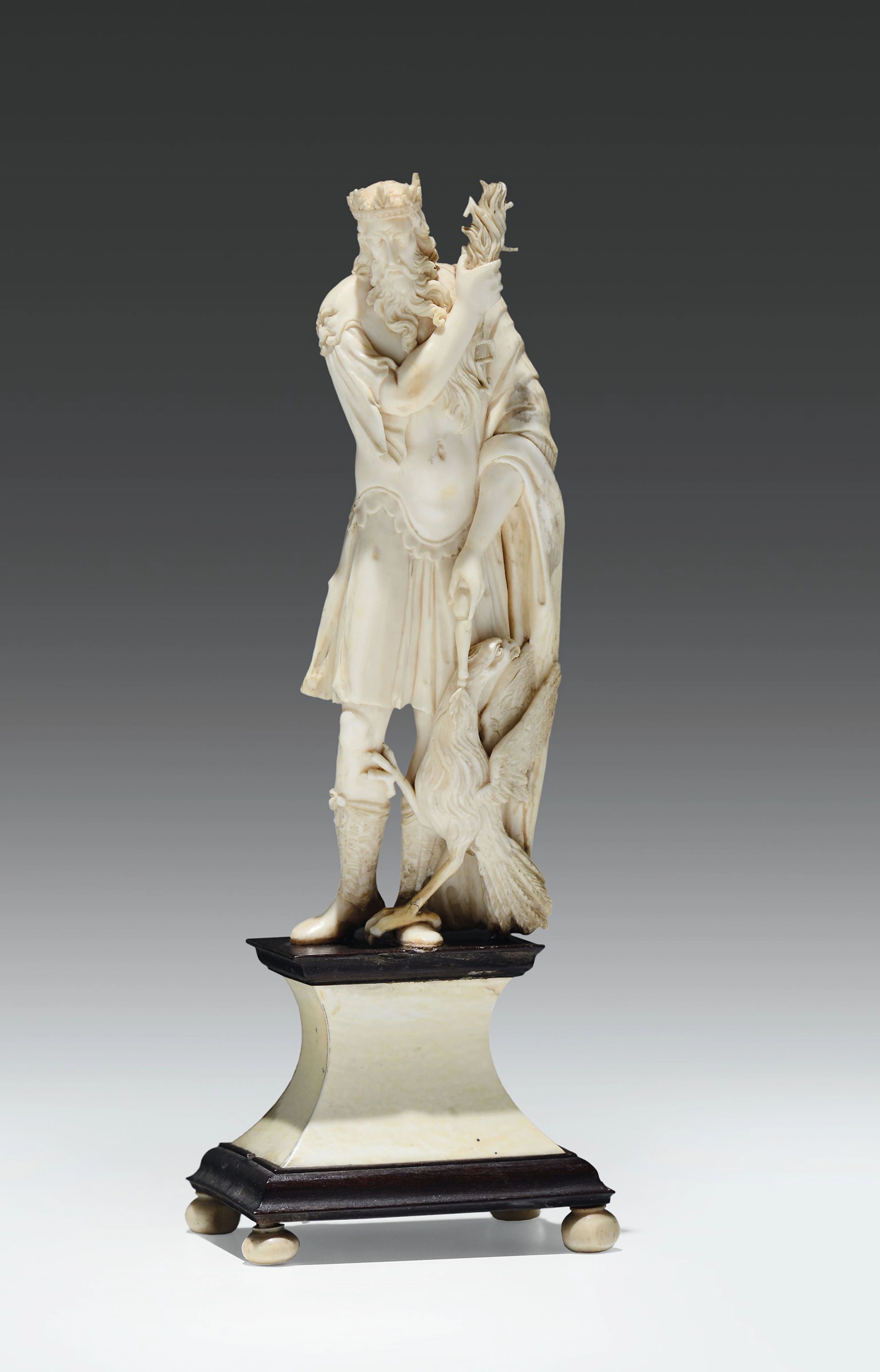 Scultura in avorio raffigurante Giove, Germania o Francia (Dieppe) XVIII secolo
