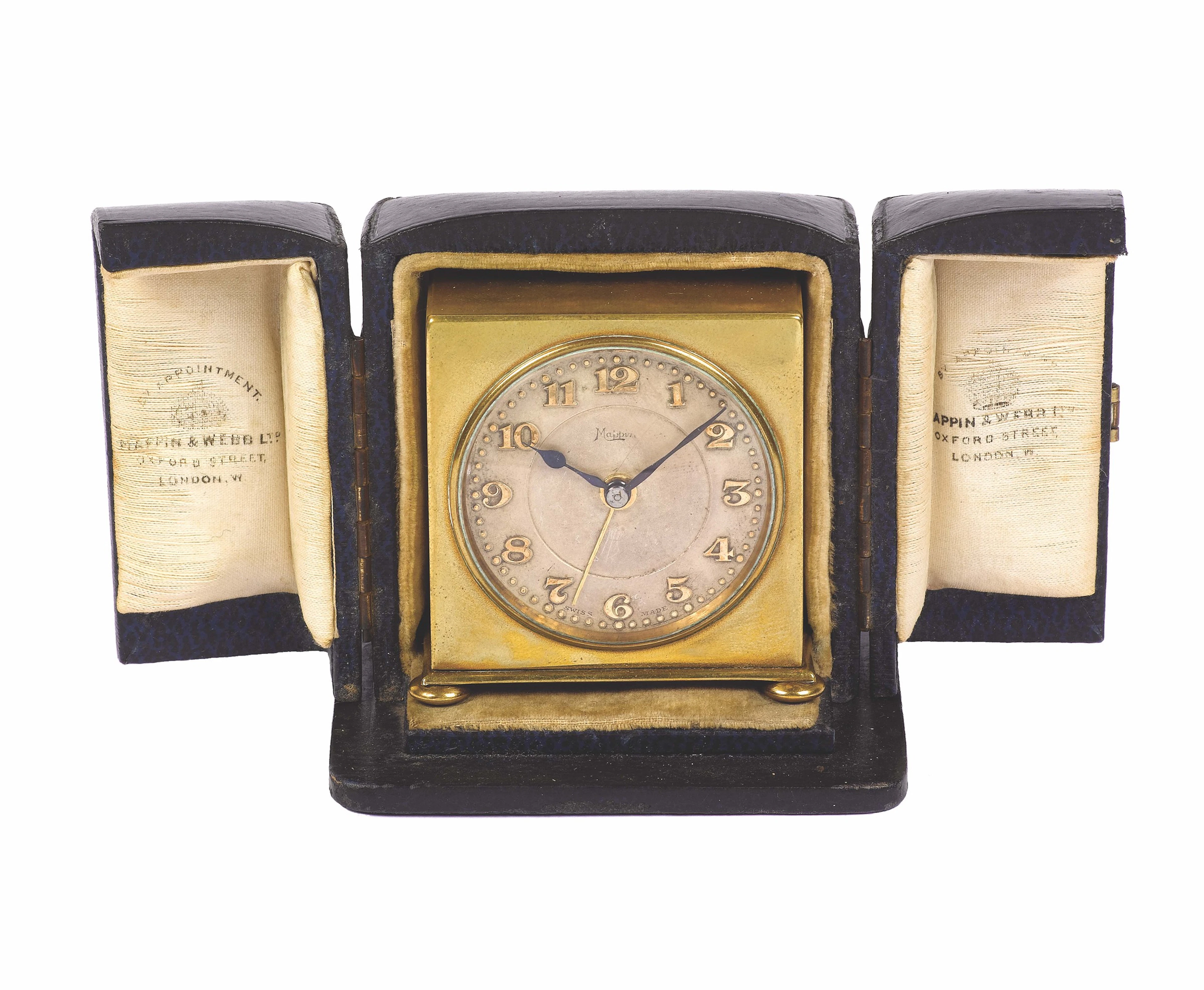 ZENITH, for Mappin & Webb, alarm brass table clock. Made in the 1940's.