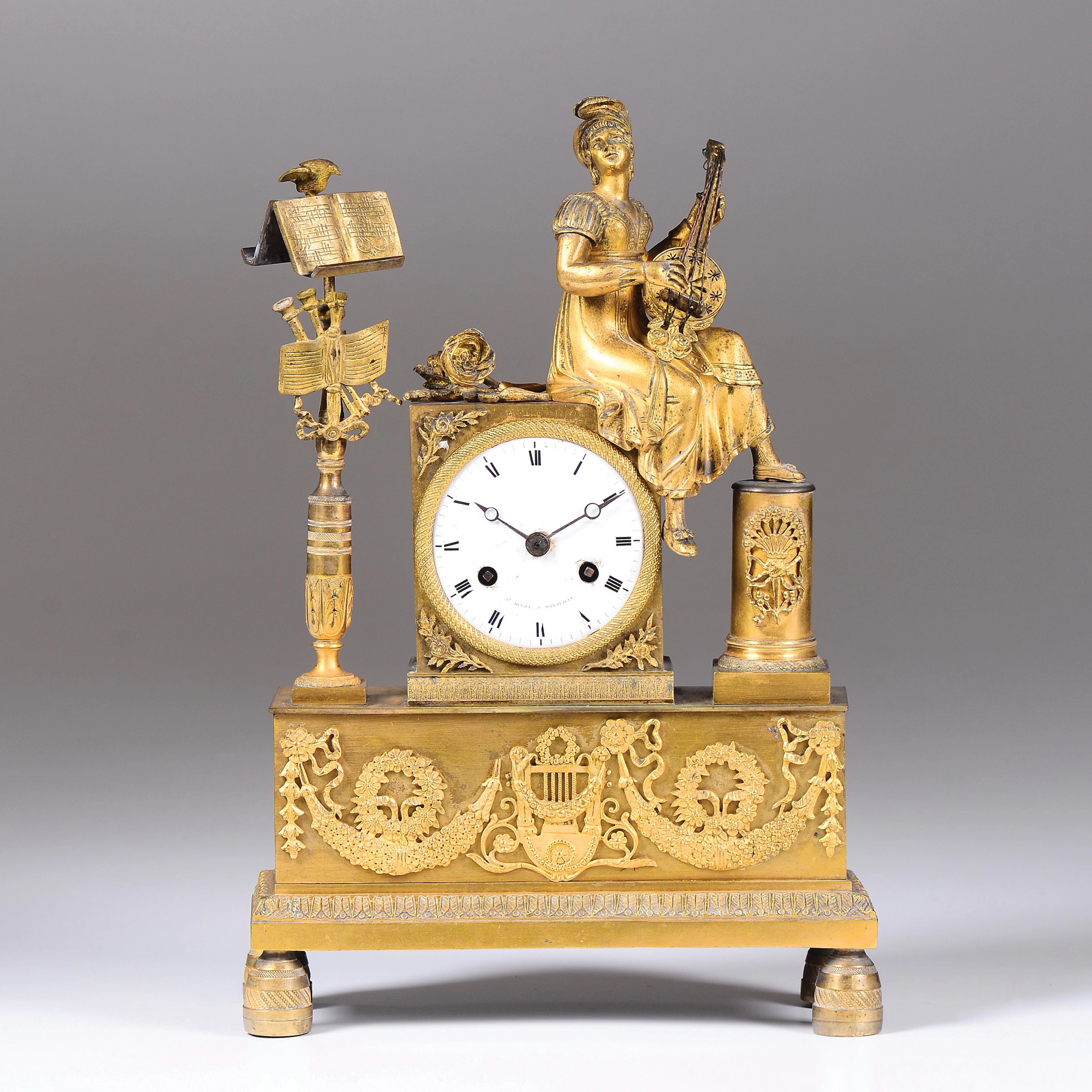 An ormolu table clock, Bendn a Marseille, 19th century