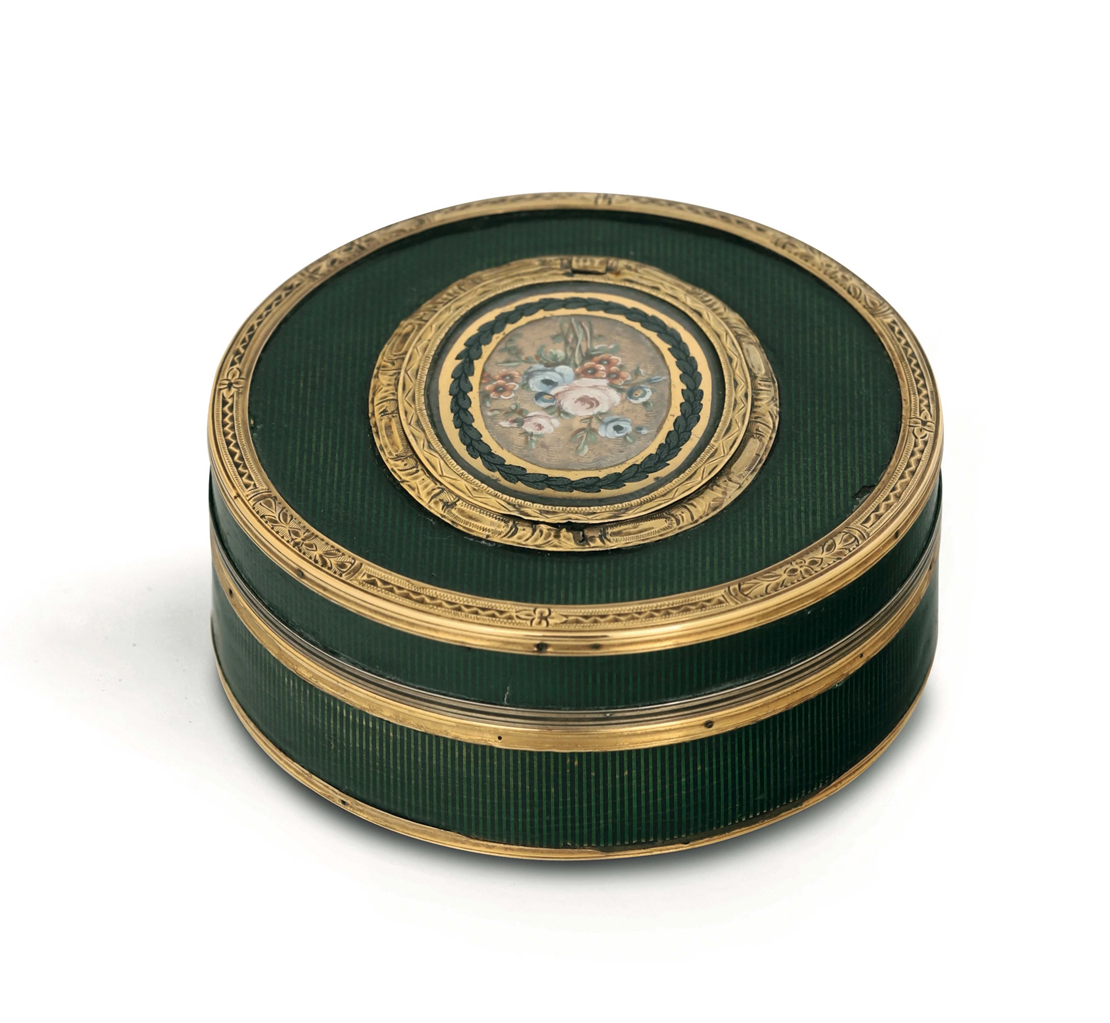 A snuffbox in gold, silver, turtle and enamels, the Netherlands (?)