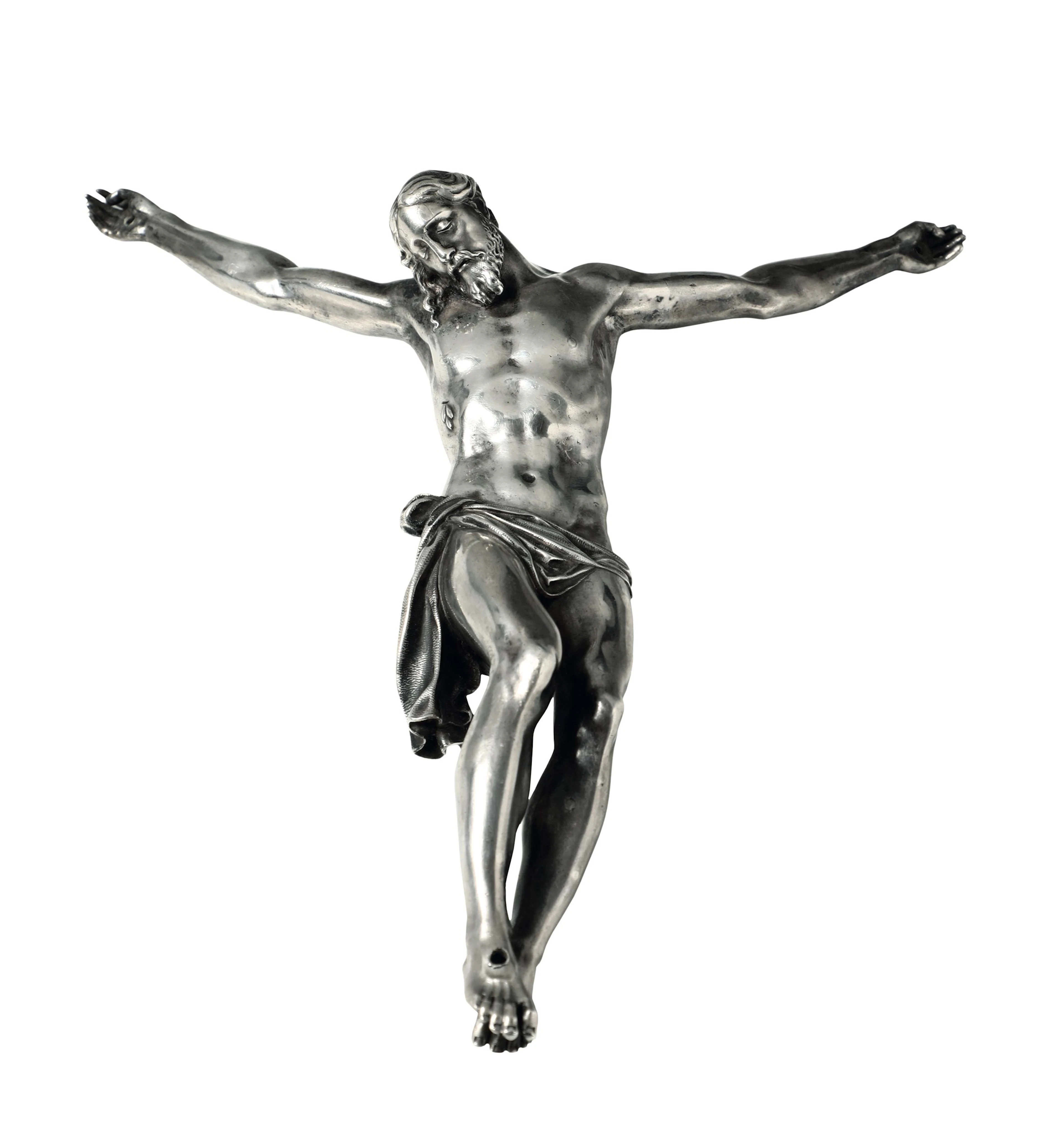 A Corpus Christi in molten and chiselled silver, Italian goldsmith