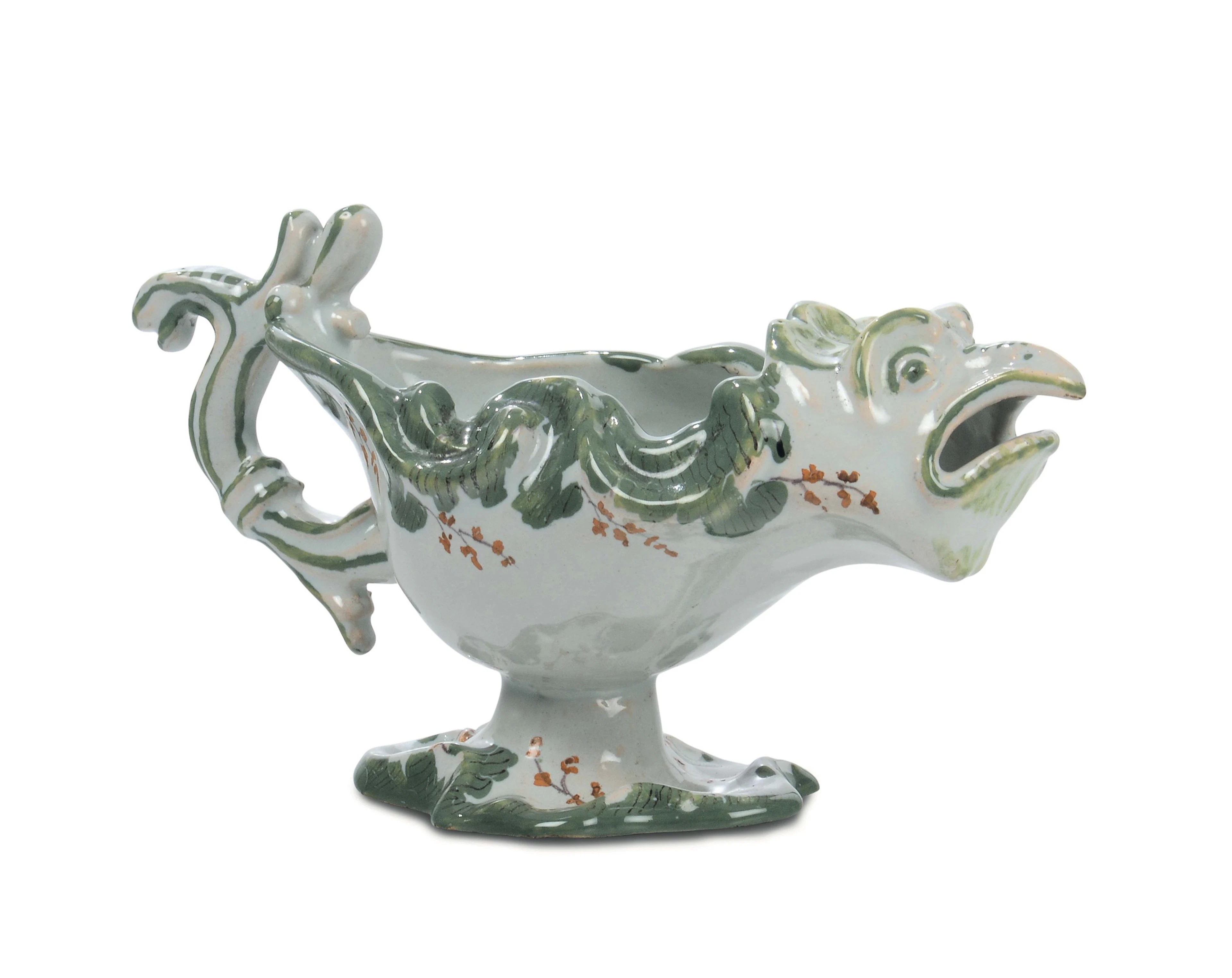 A maiolica sauce boat, Pavia, workshop from the area of Pavia, mid 18th century