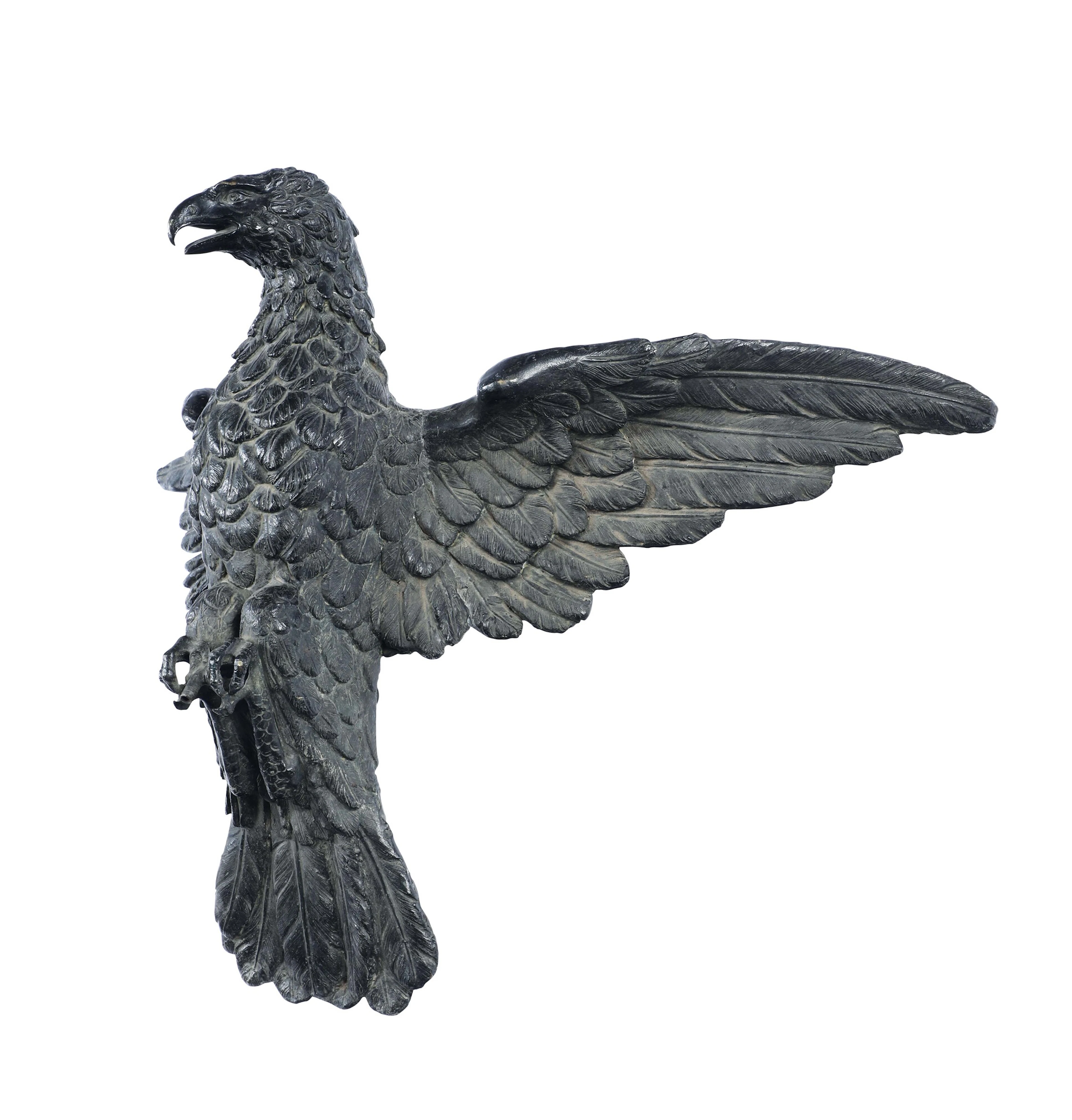 Aquila in bronzo fuso e cesellato. Arte barocca del XVII secolo