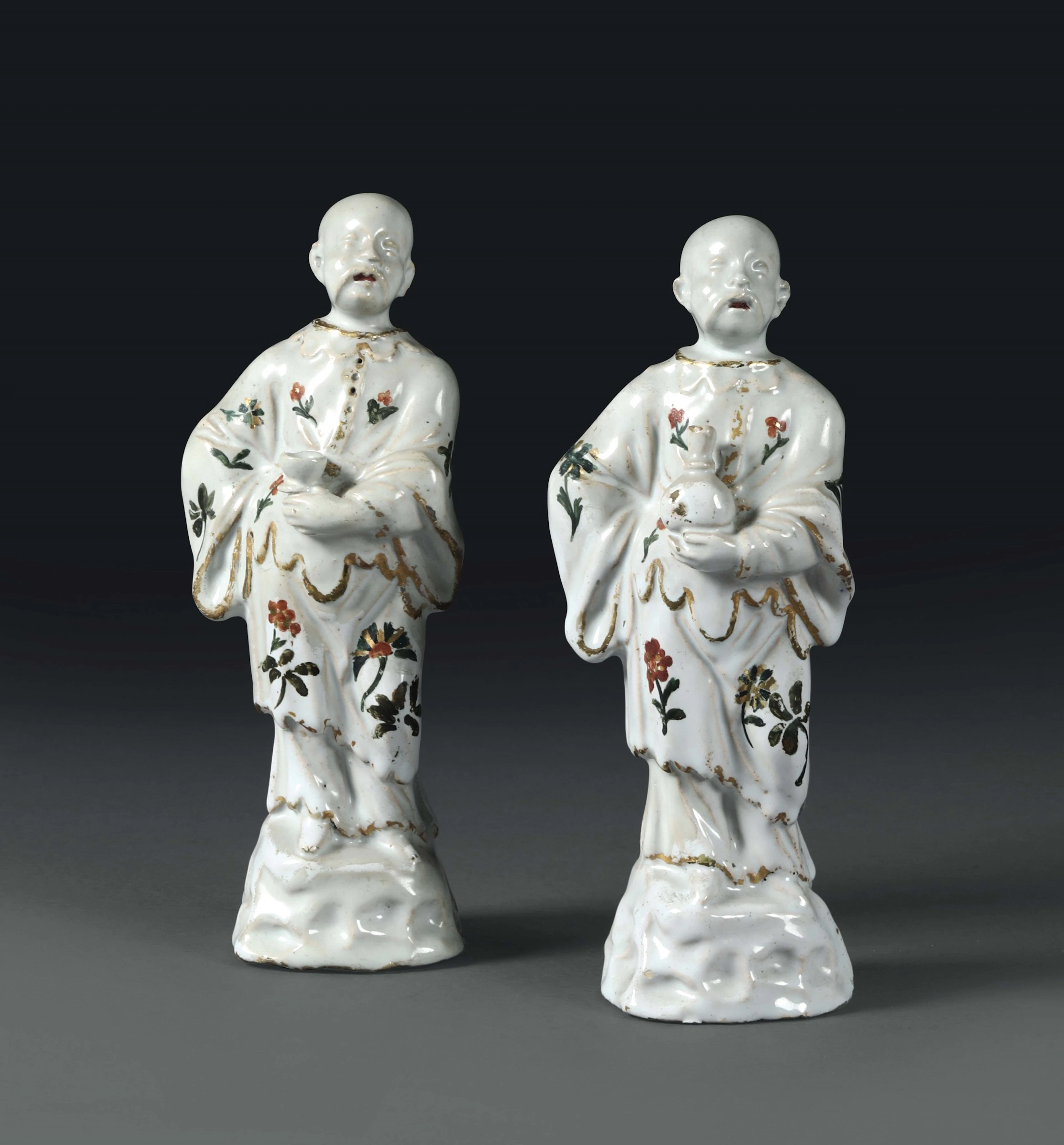 A rare pair of figurines. Milano, Felice Clerici factory, 1760-1788