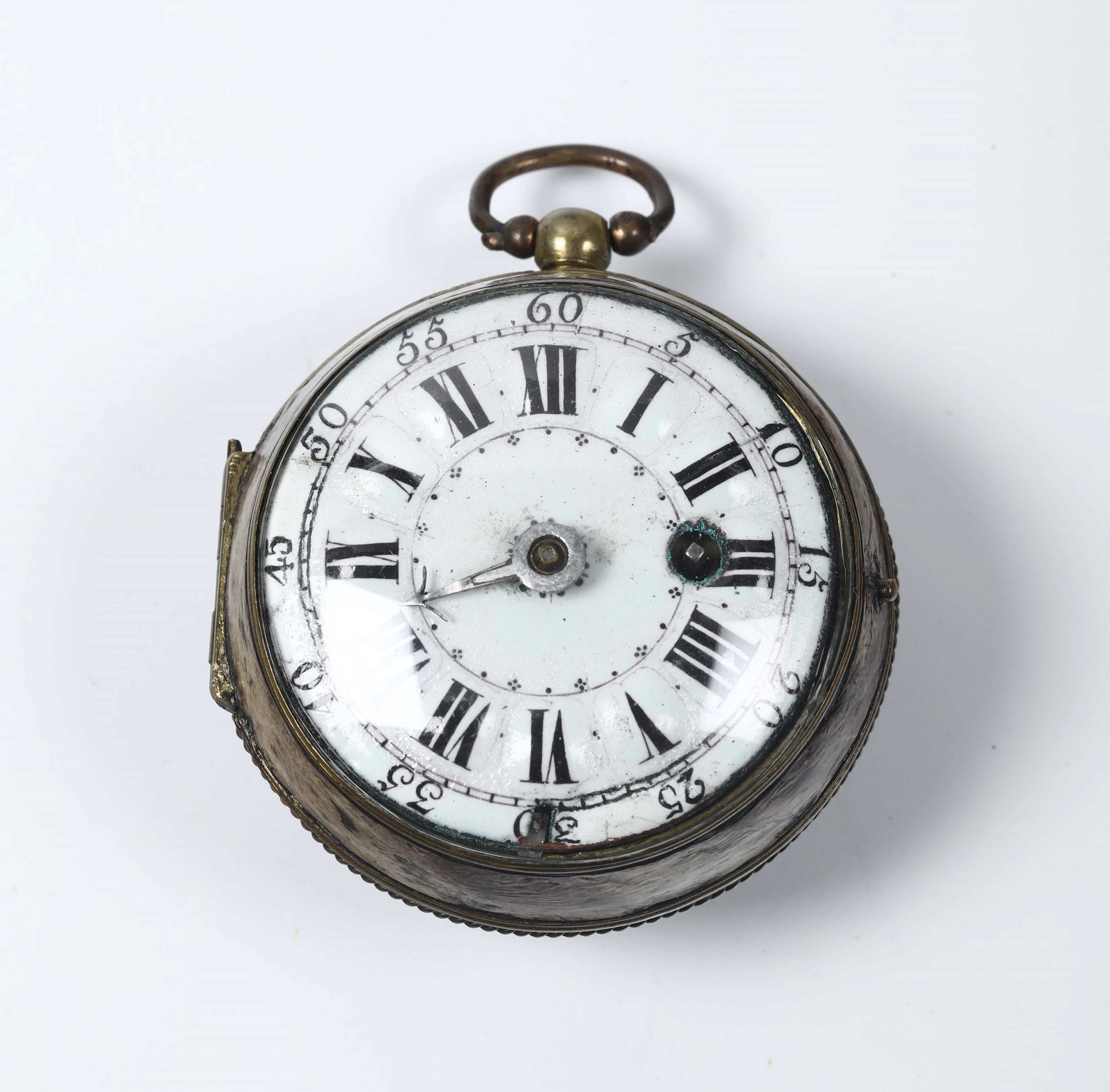 Orologio da tasca in argento con calendario e secondi