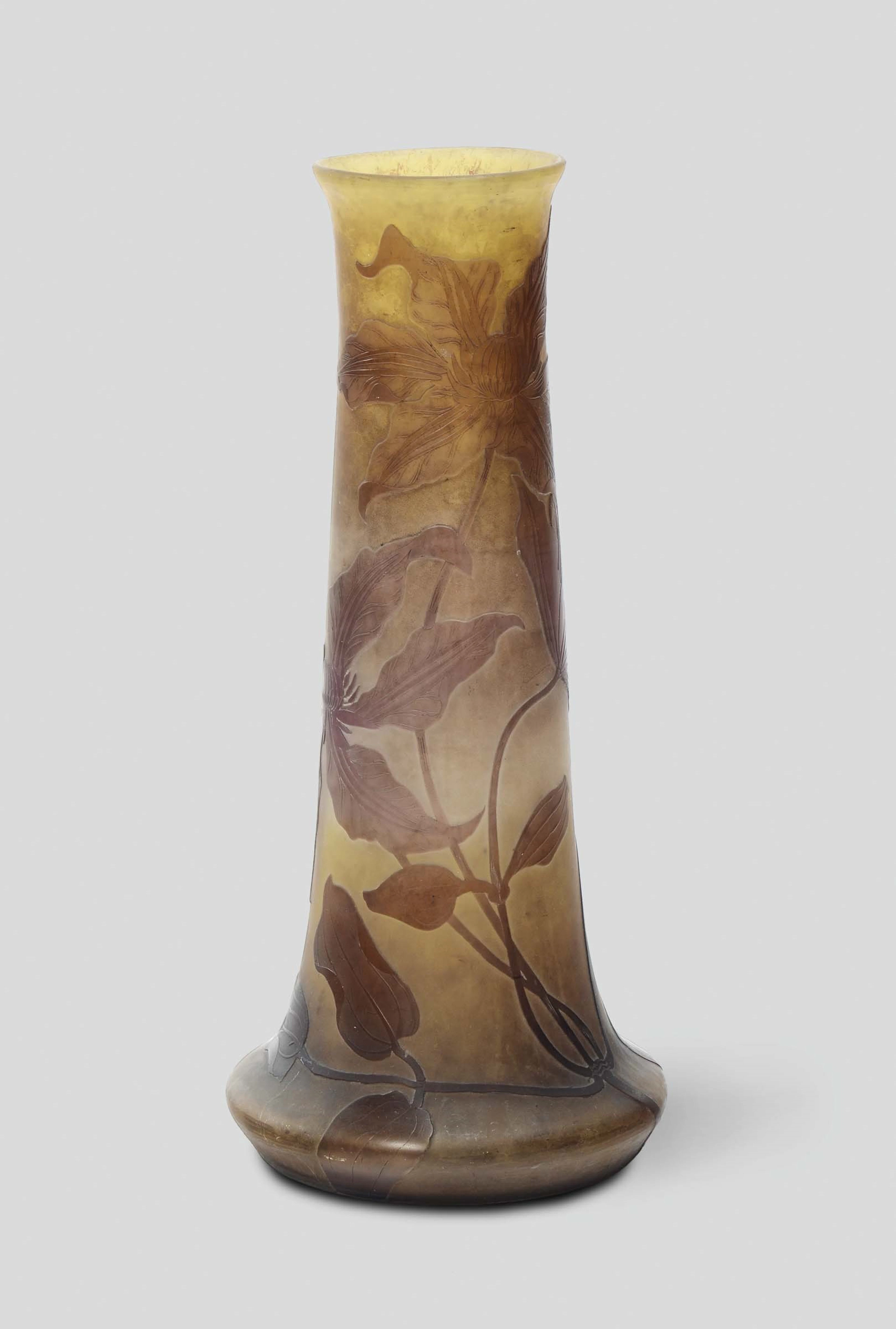 Emile Gall�, Nancy, France, 1900 ca. A truncated cone-shaped glass