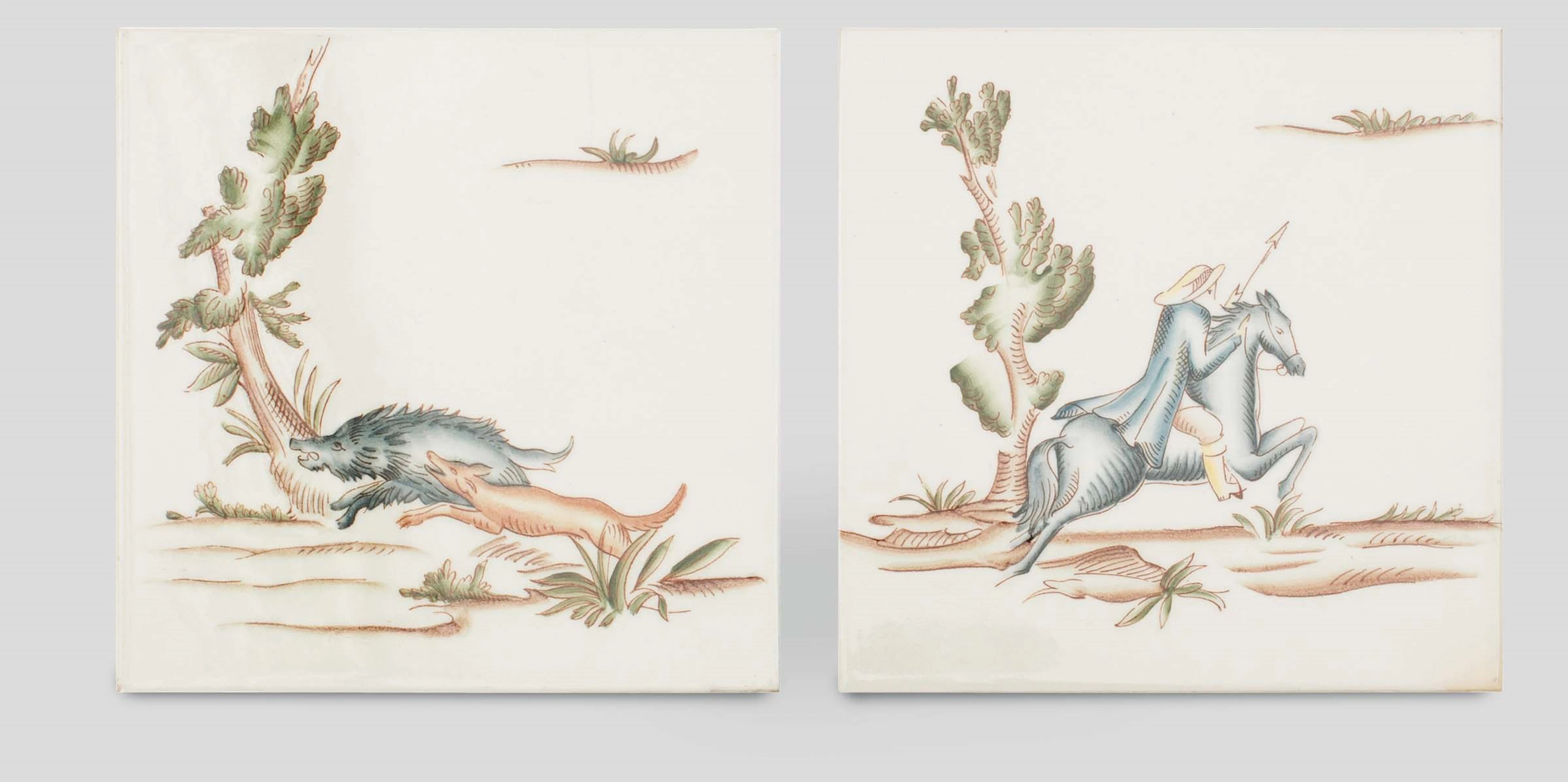 Gio Ponti, Richard Ginori, San Cristoforo, Milano, 1930 ca. Two ceramic