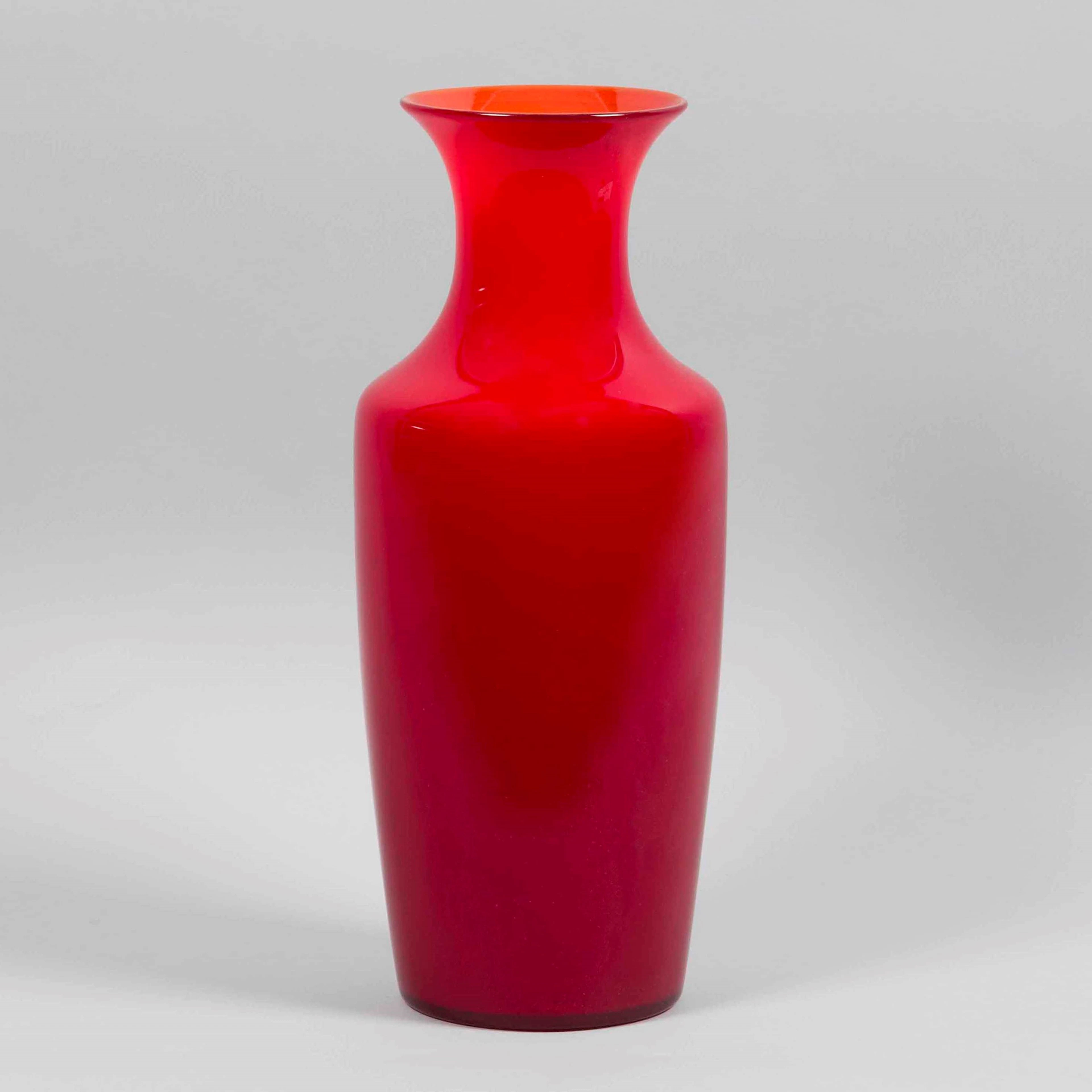 Venini, Murano, 1950 ca. A vase in cased red opaline glass