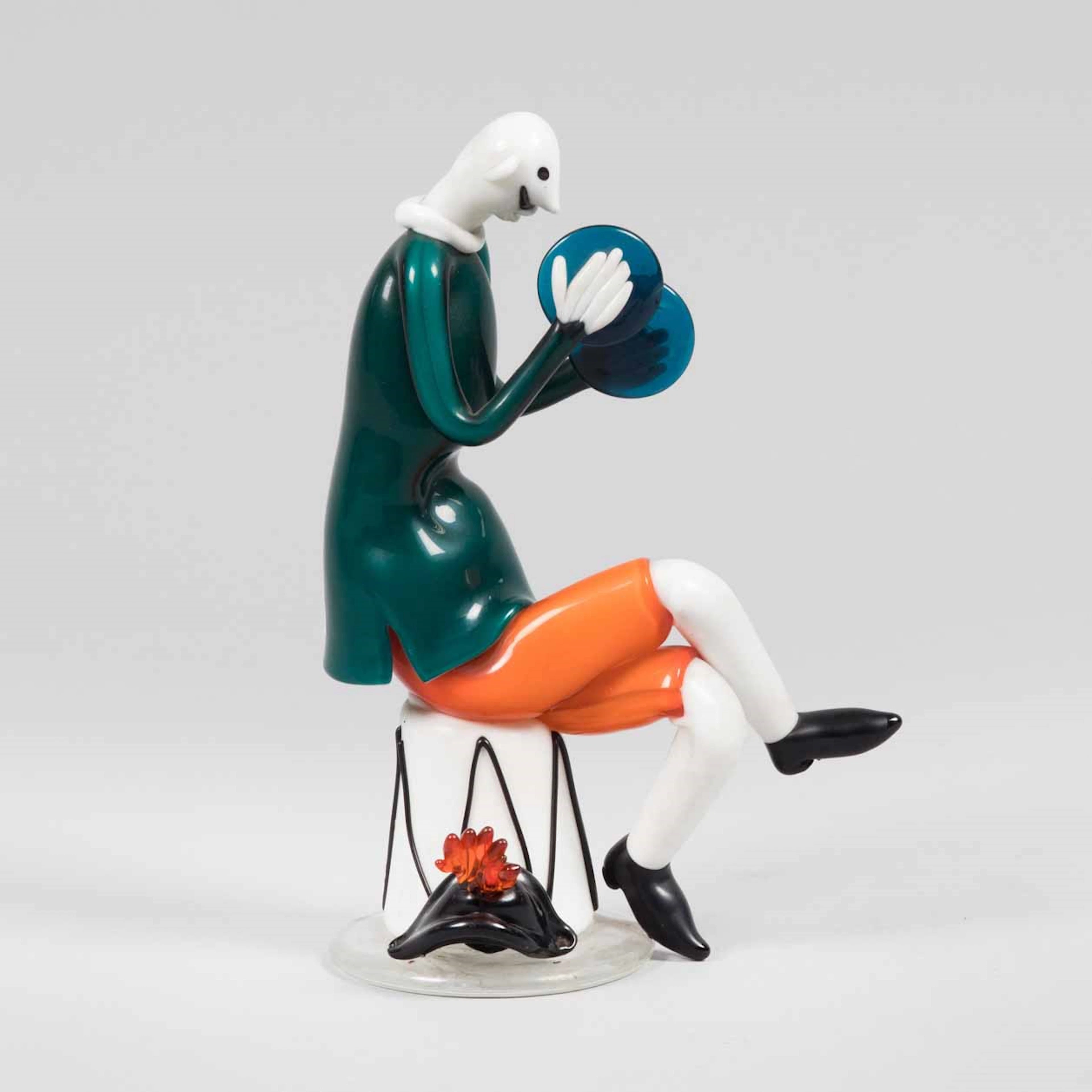 Fulvio Bianconi, Venini, Murano, 1950 ca. A rare figure from the Musicanti