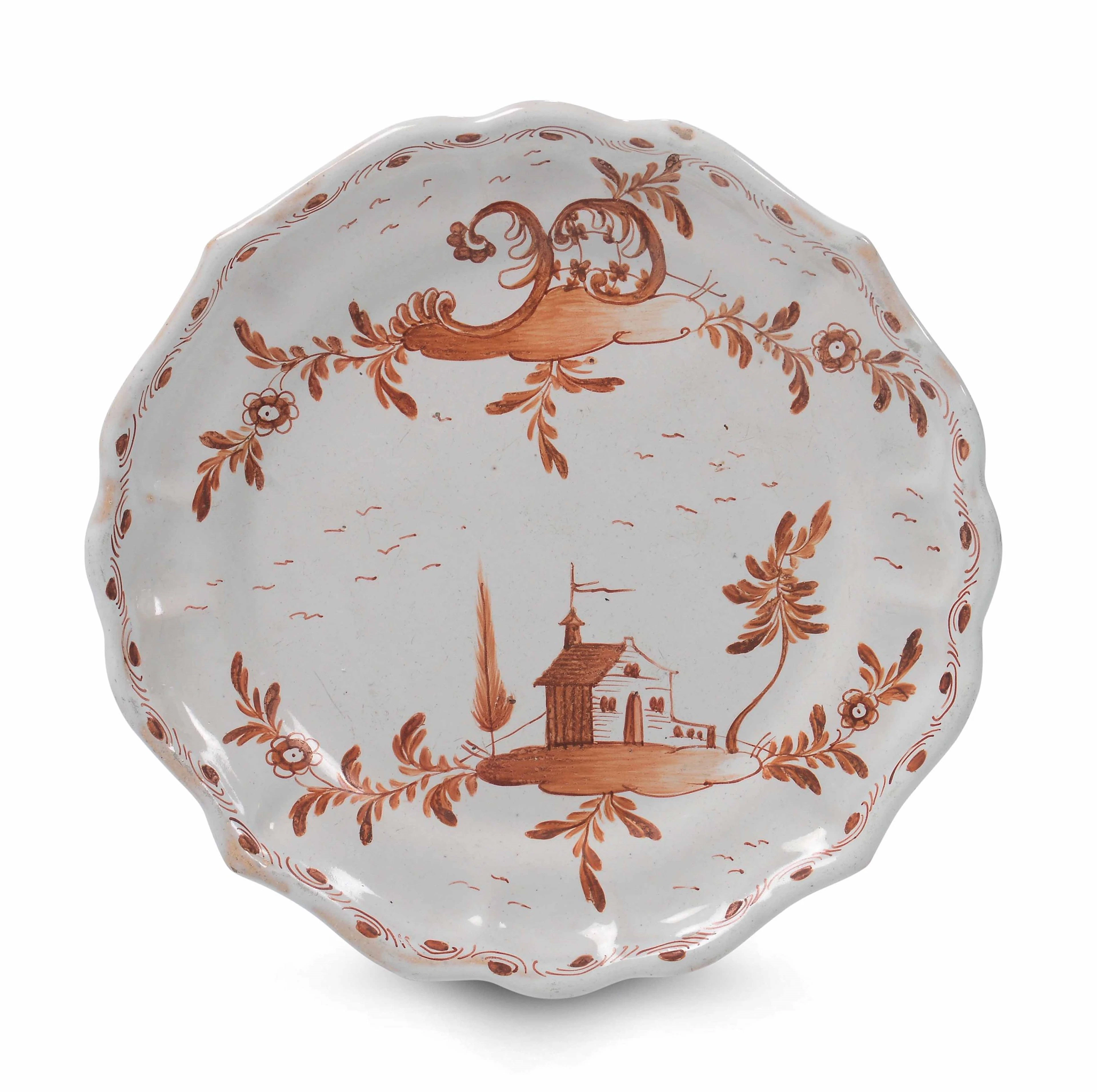 A maiolica dish, 18th century workshop